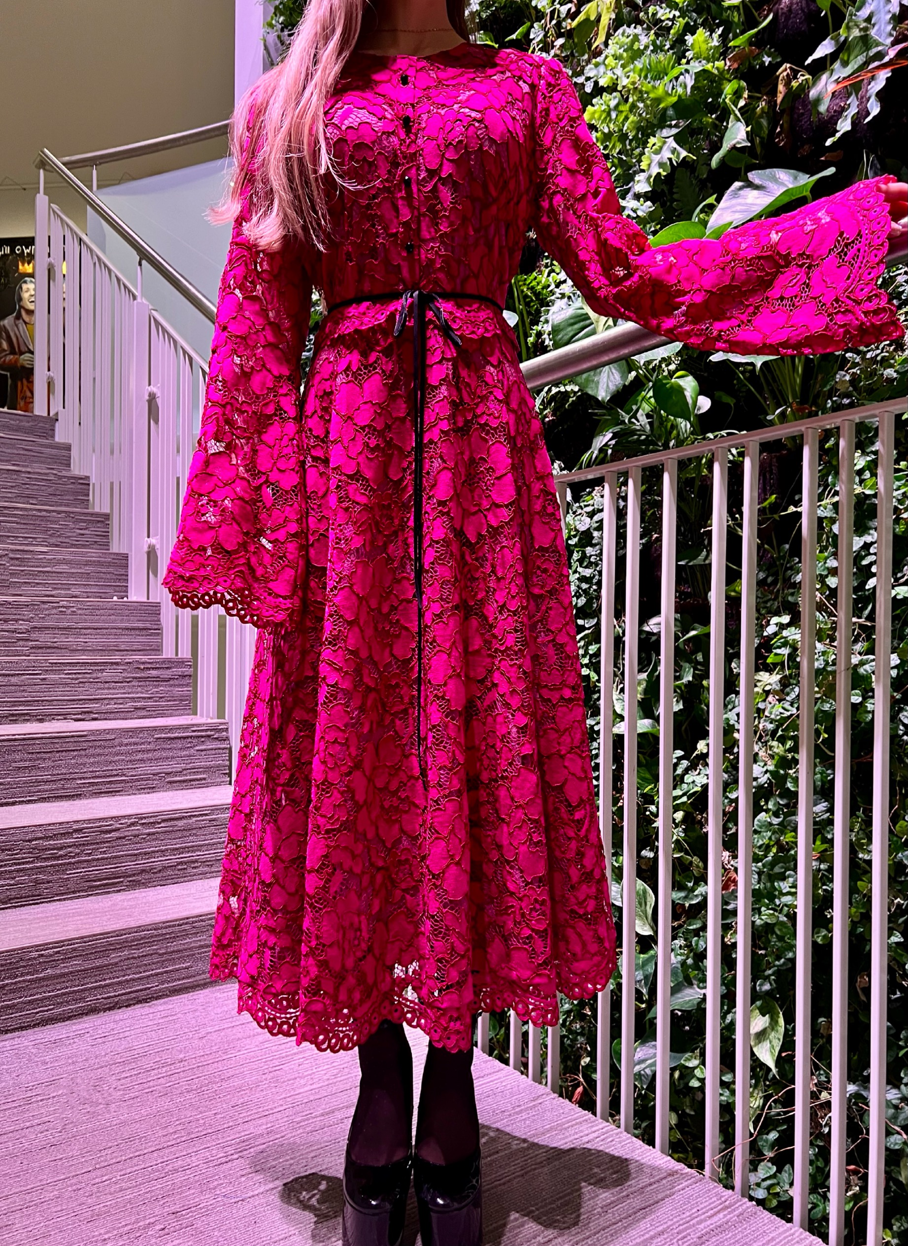 Raspberry fuchsia lux lace dress