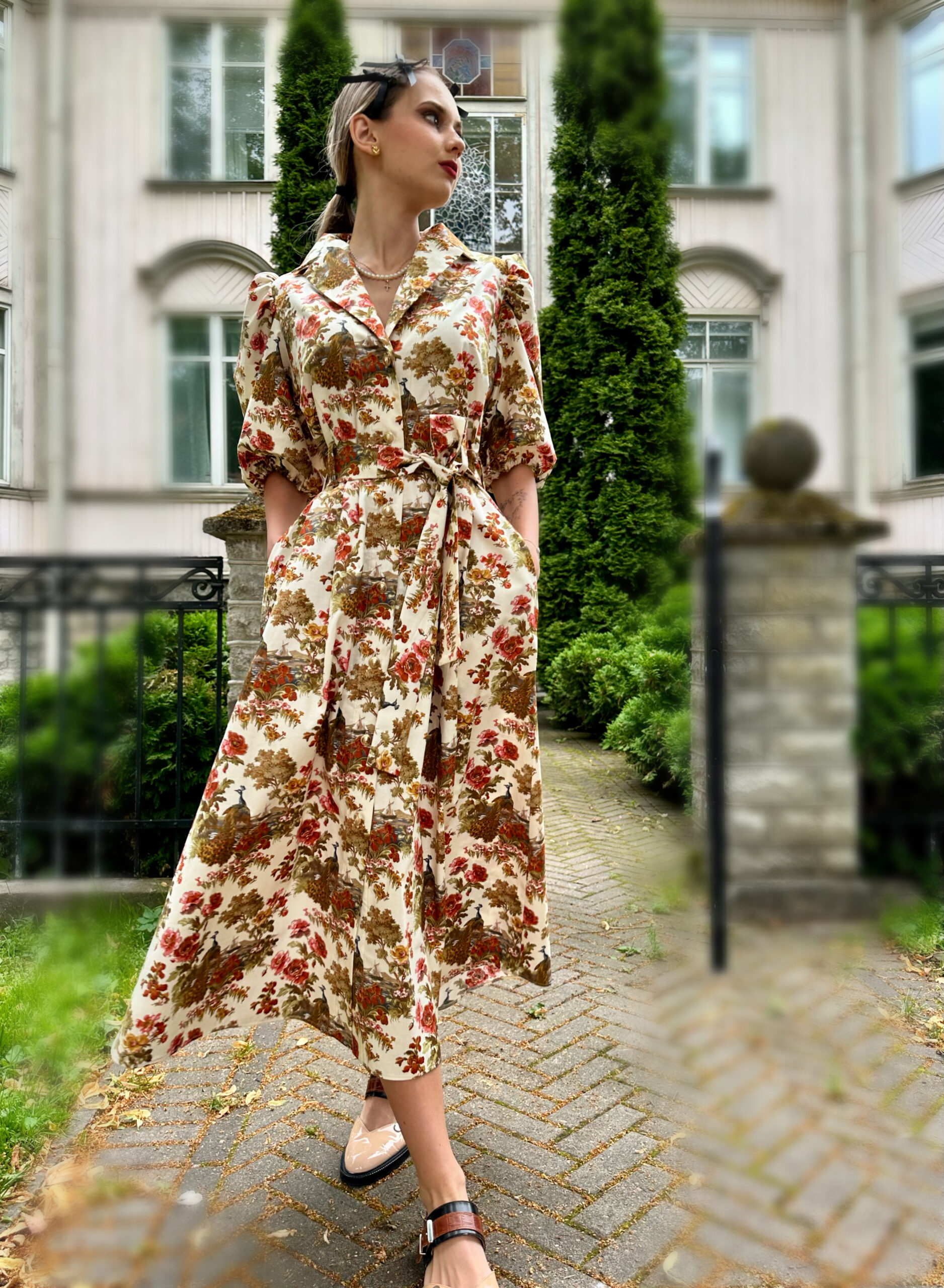 Peacocks & Roses Dress