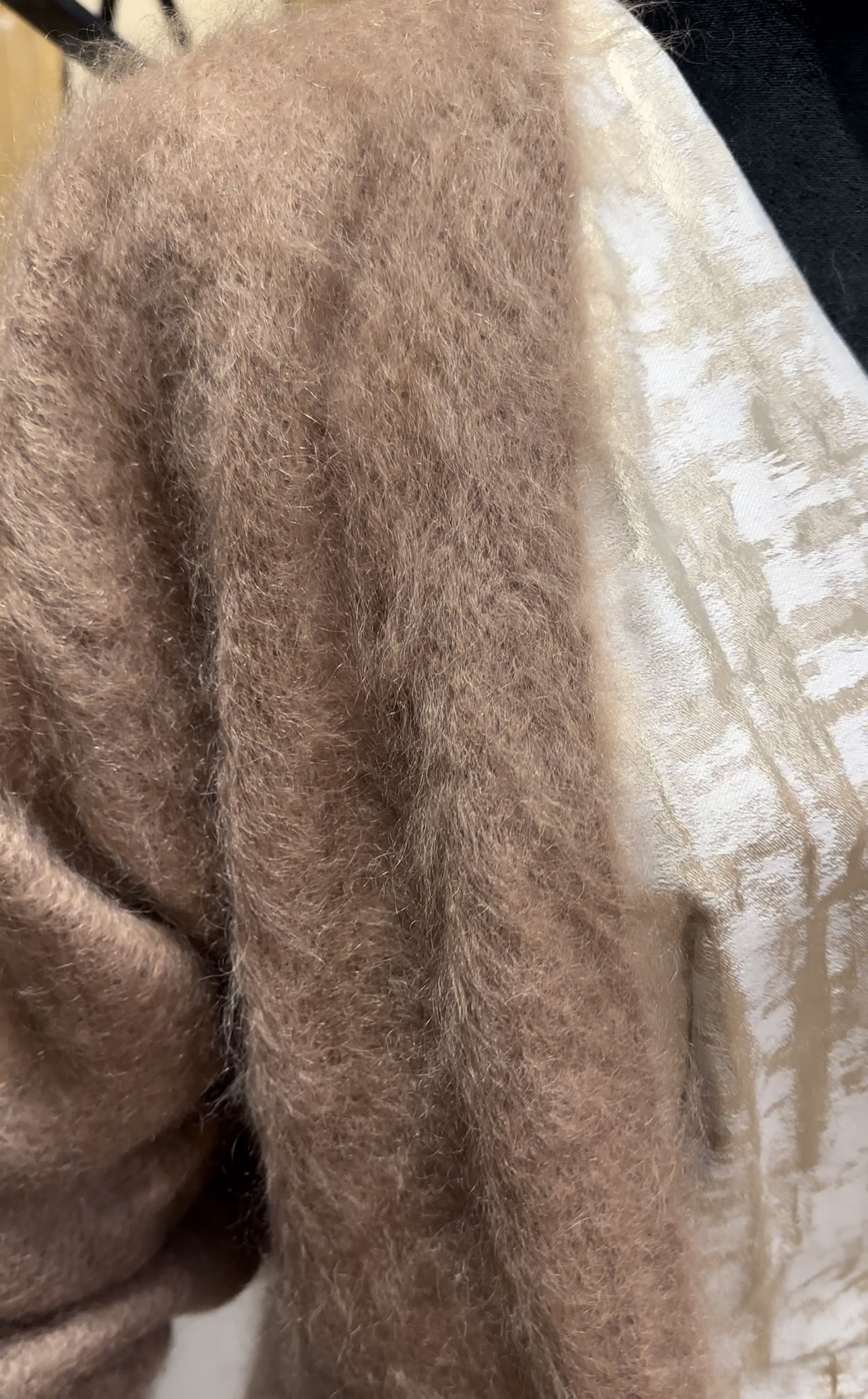 Incredibly Soft and Warm long Cardigan (120cm). Natural wool 81% Kid Mohair.