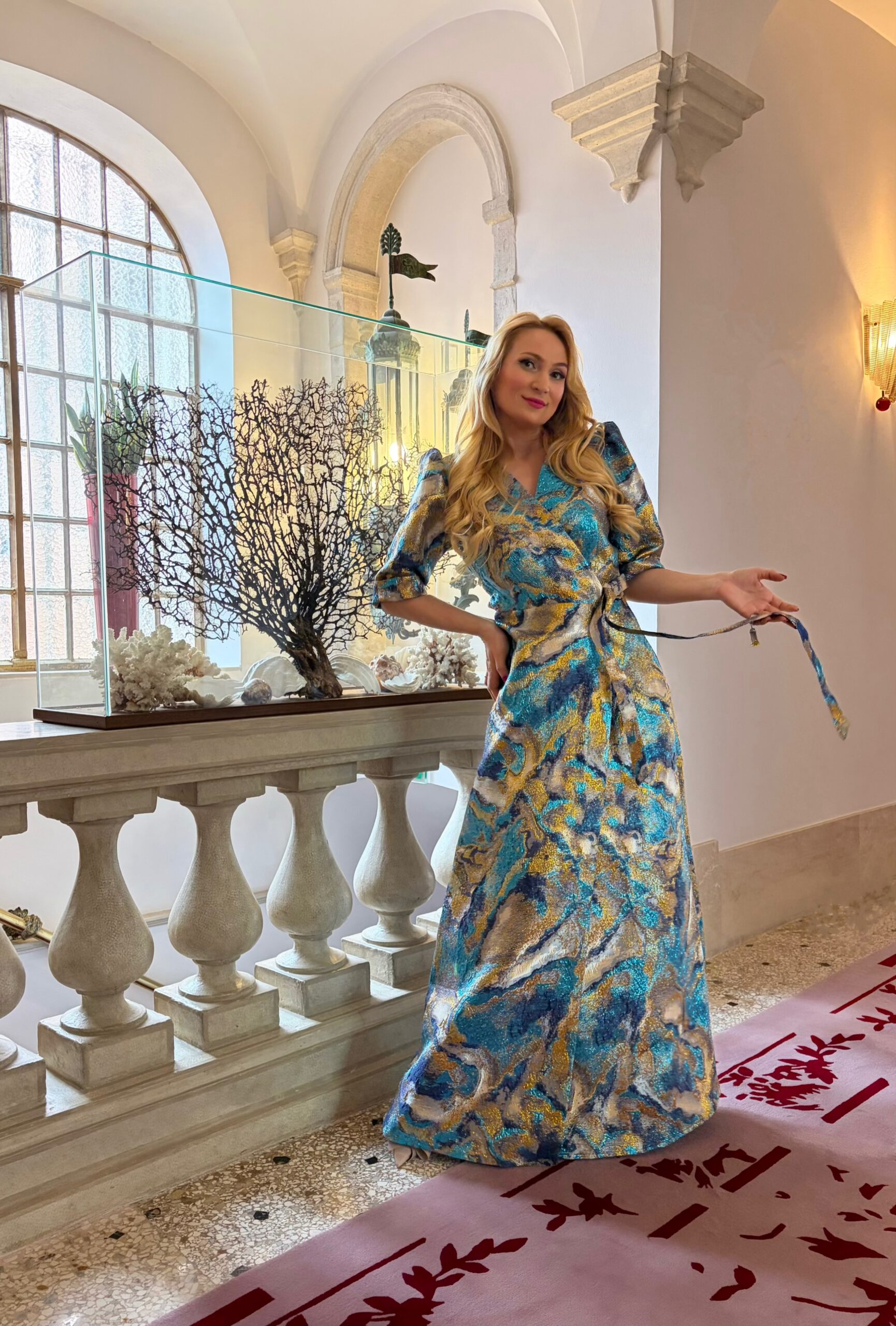 Ocean Sun color long dress