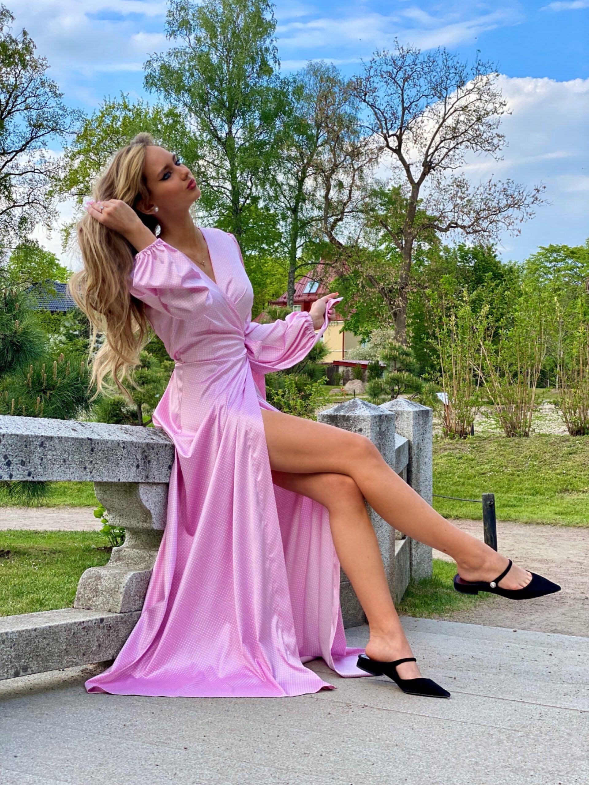 Silk Magnolia Long Dress