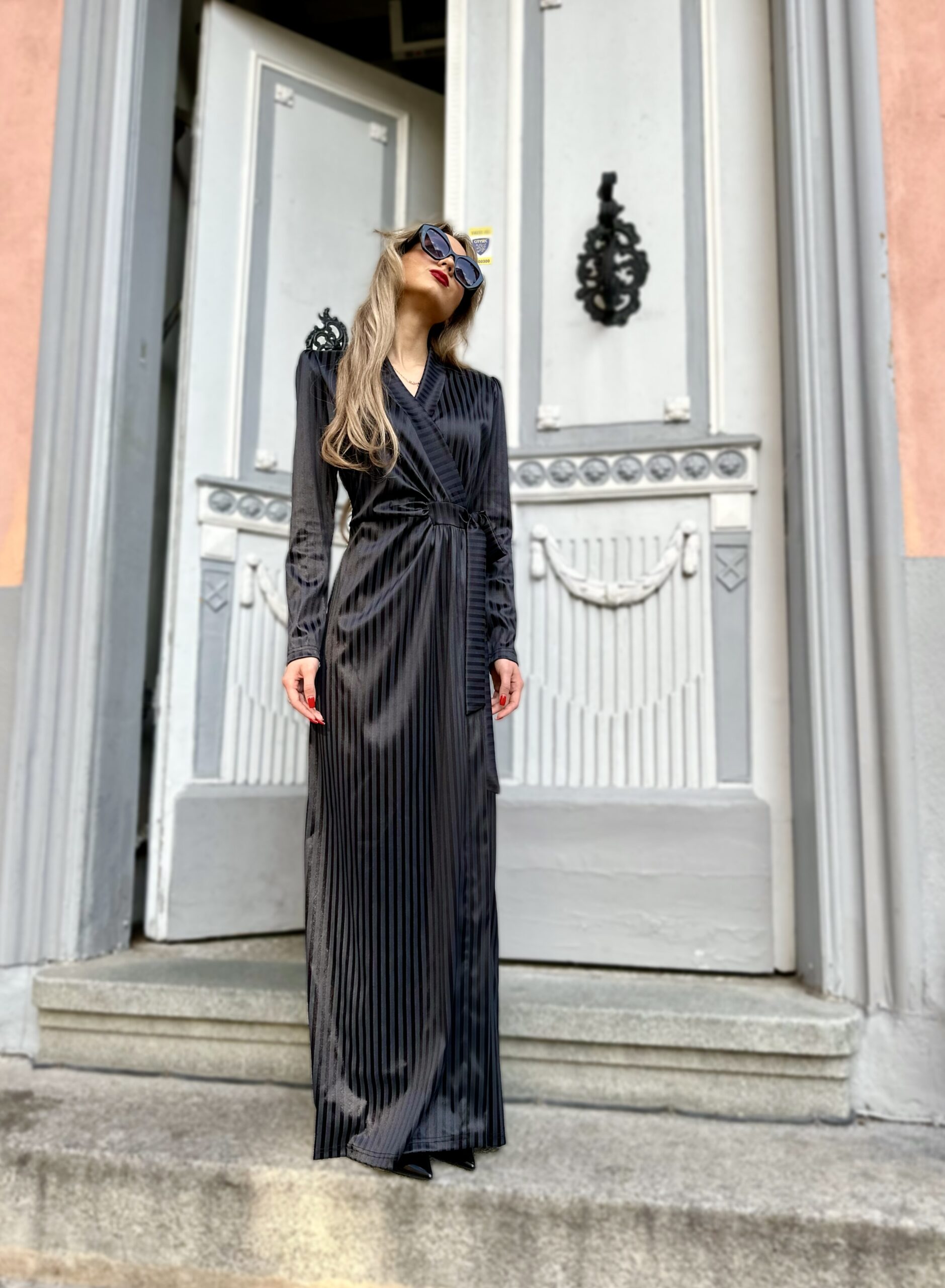 Theater black color long dress