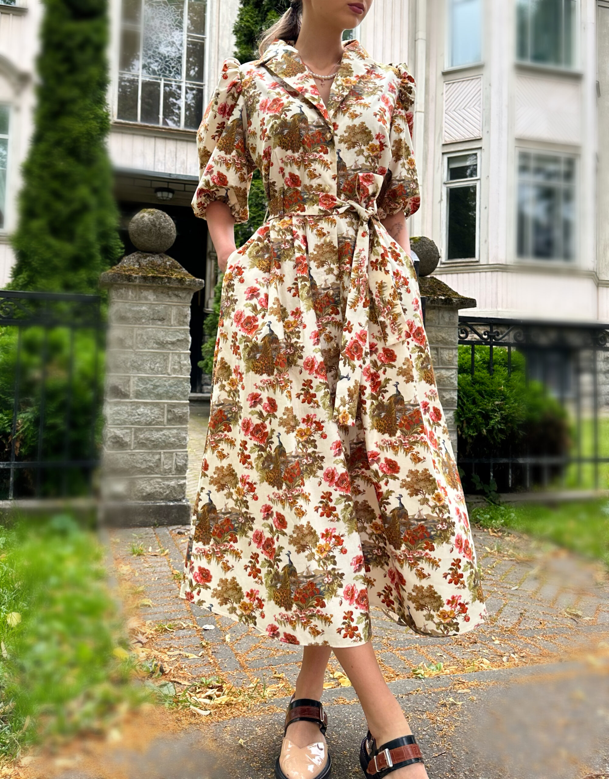 Peacocks & Roses Dress