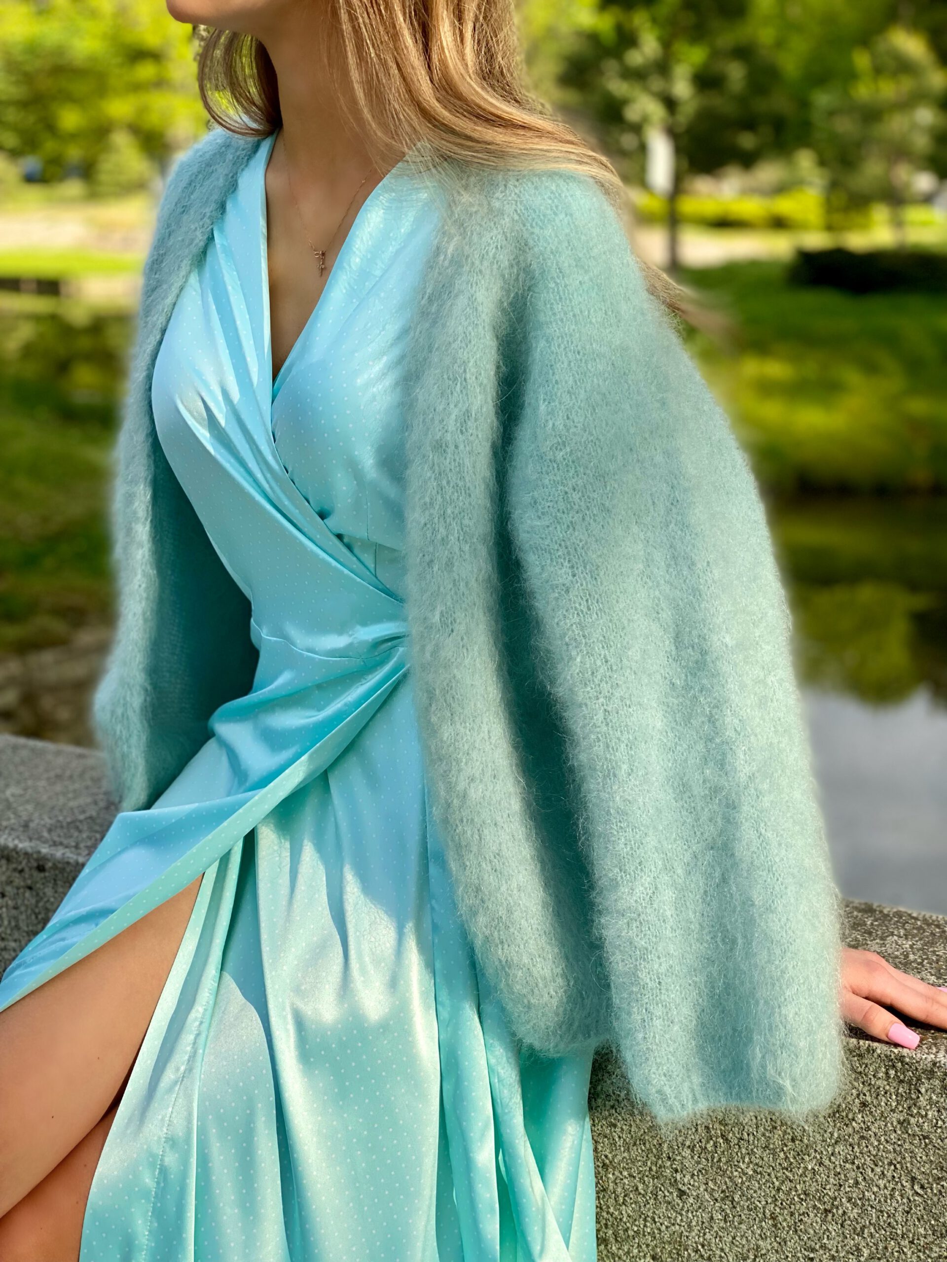 Silk Menthol long dress