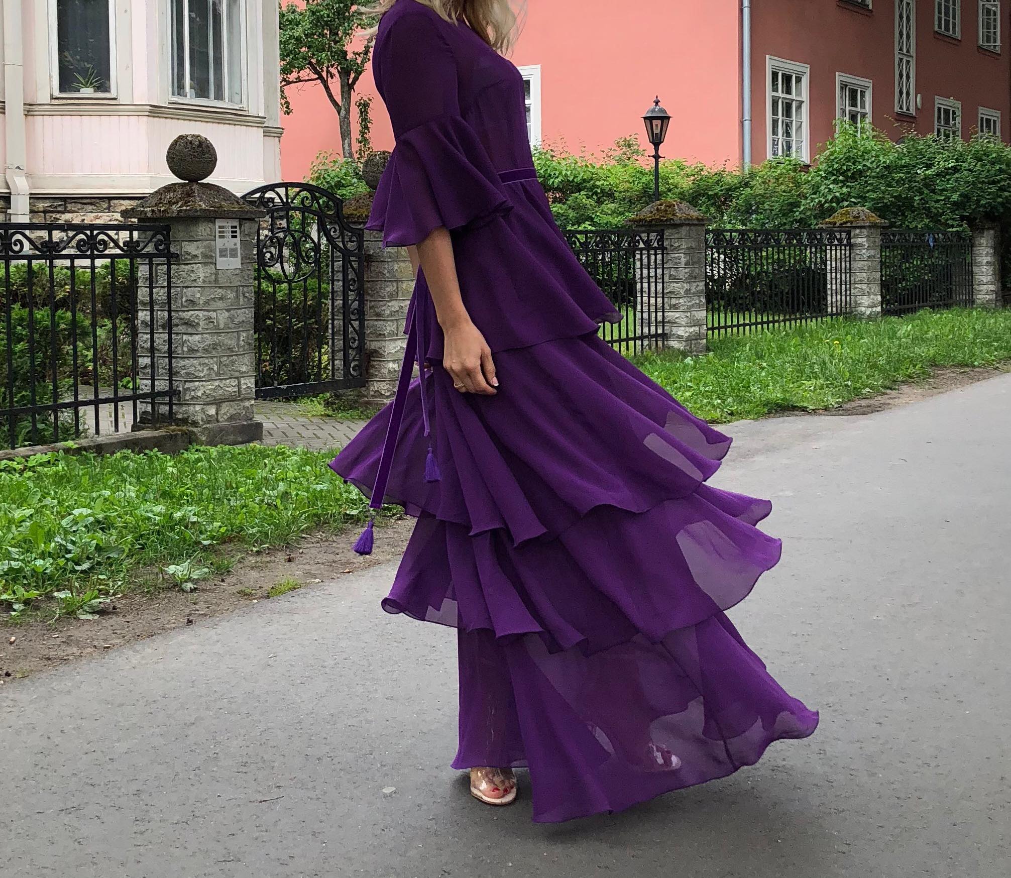 Purple long dress
