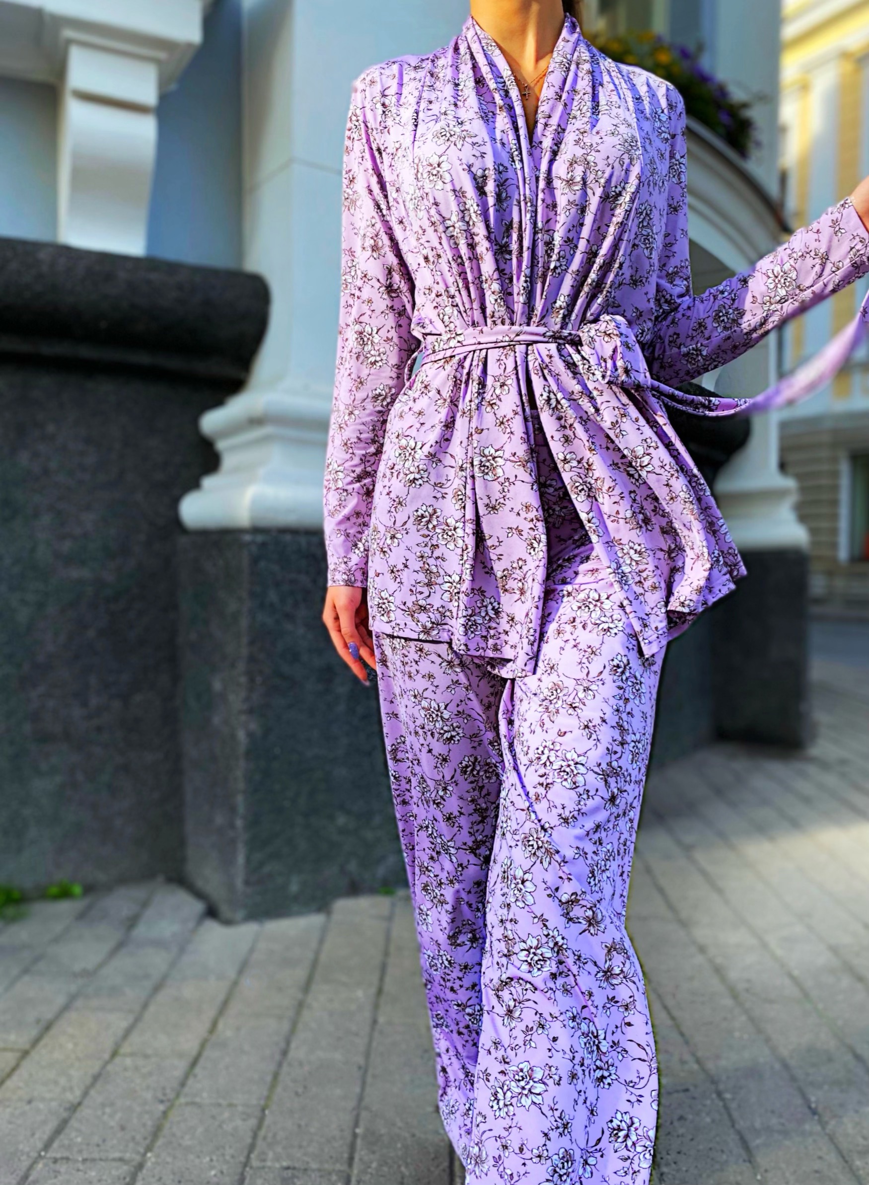 Lilac grey flower tender costume