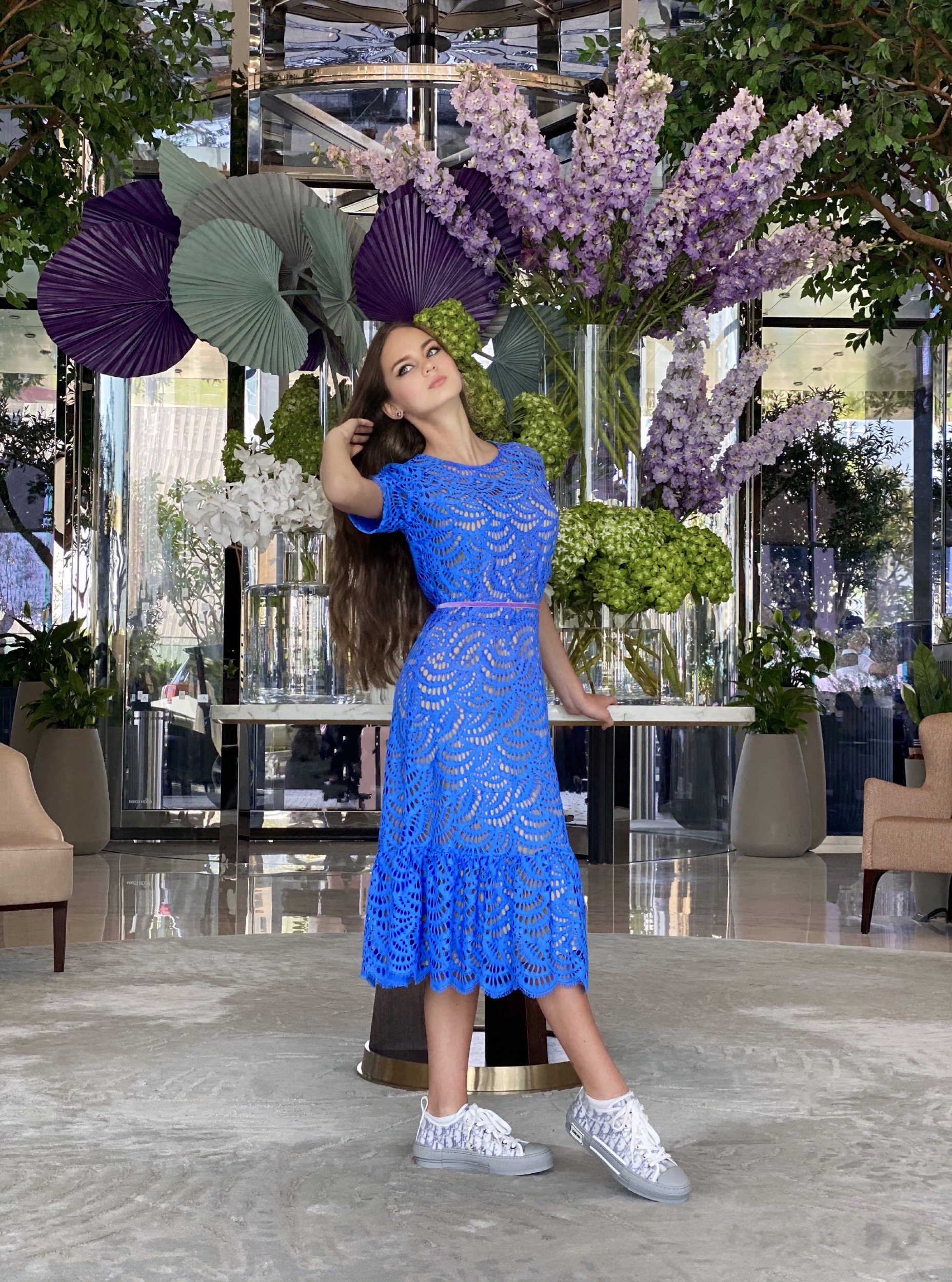 Ultra blue lace dress