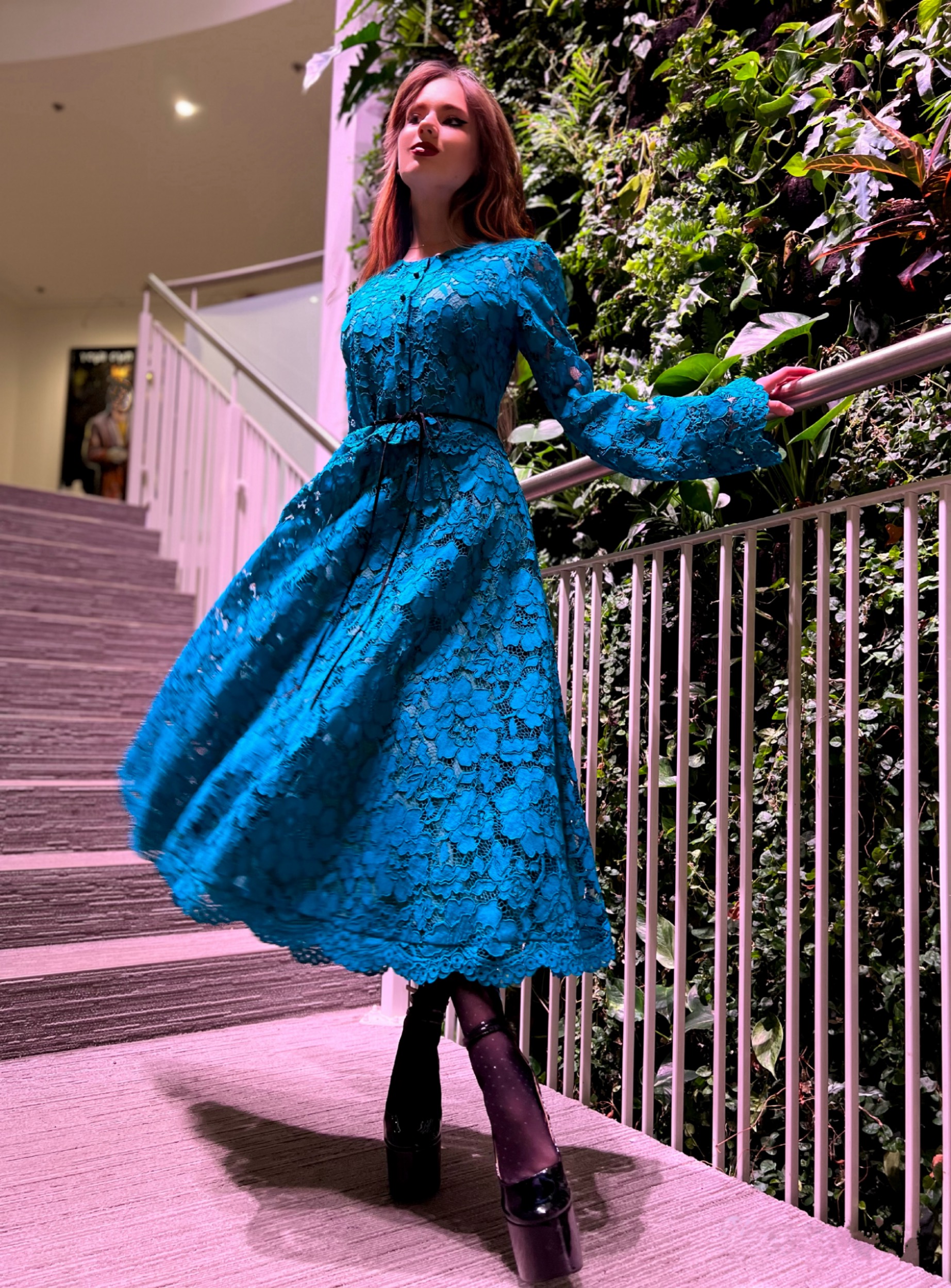 Azure lux lace dress