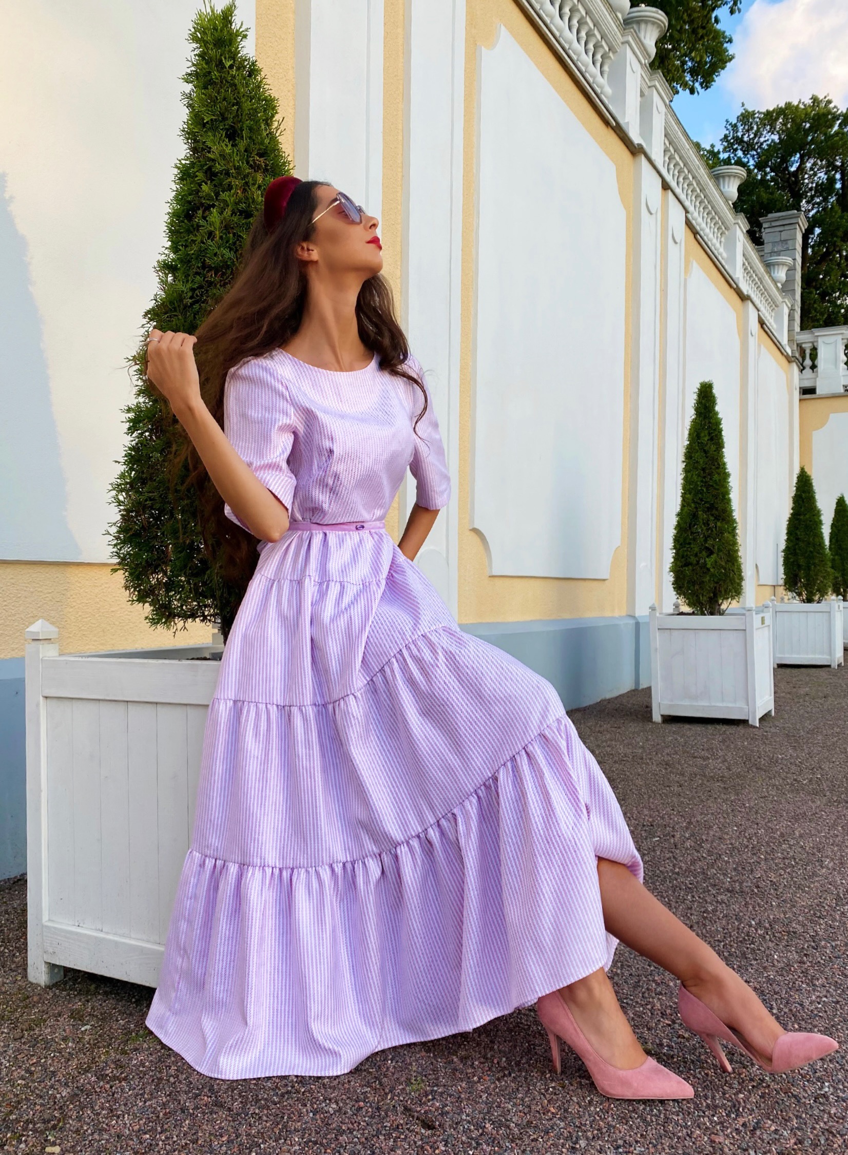 Cotton candy dress with belt