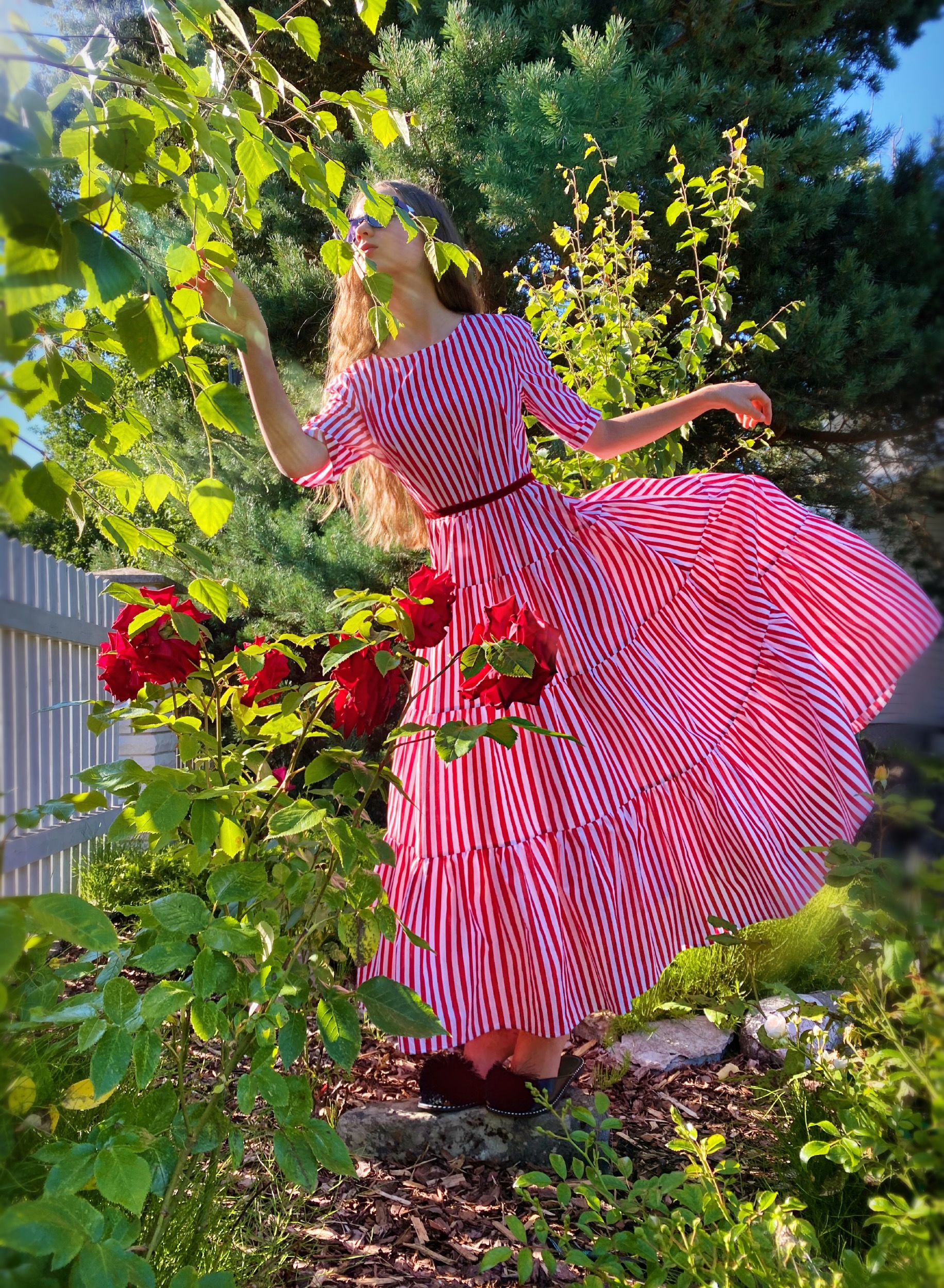 Watermelon mood dress with belt