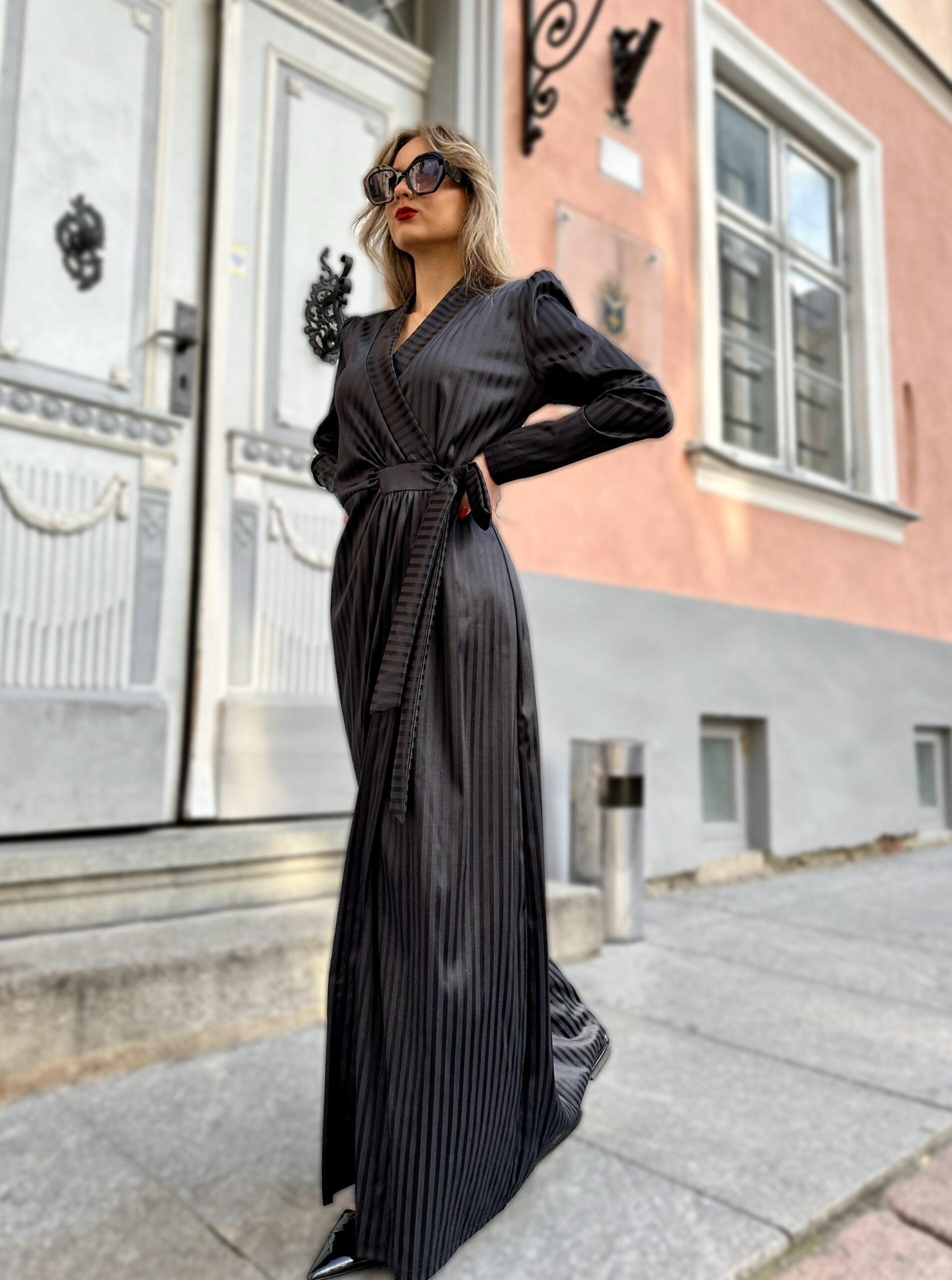 Theater black color long dress