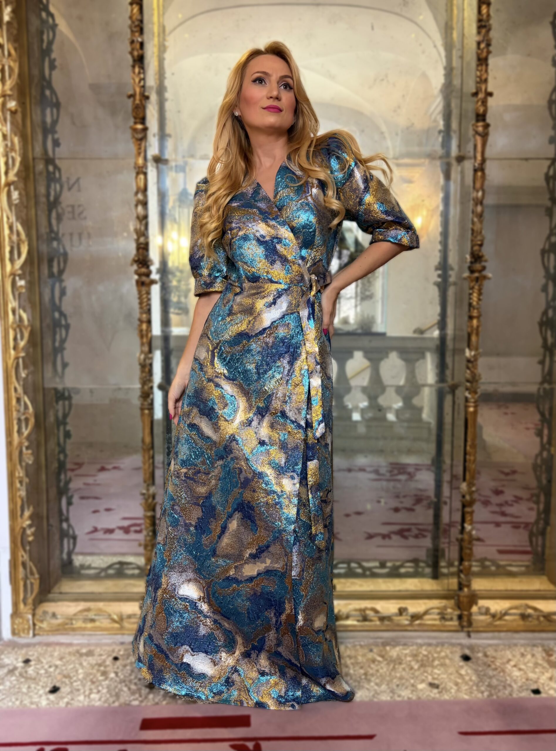 Ocean Sun color long dress