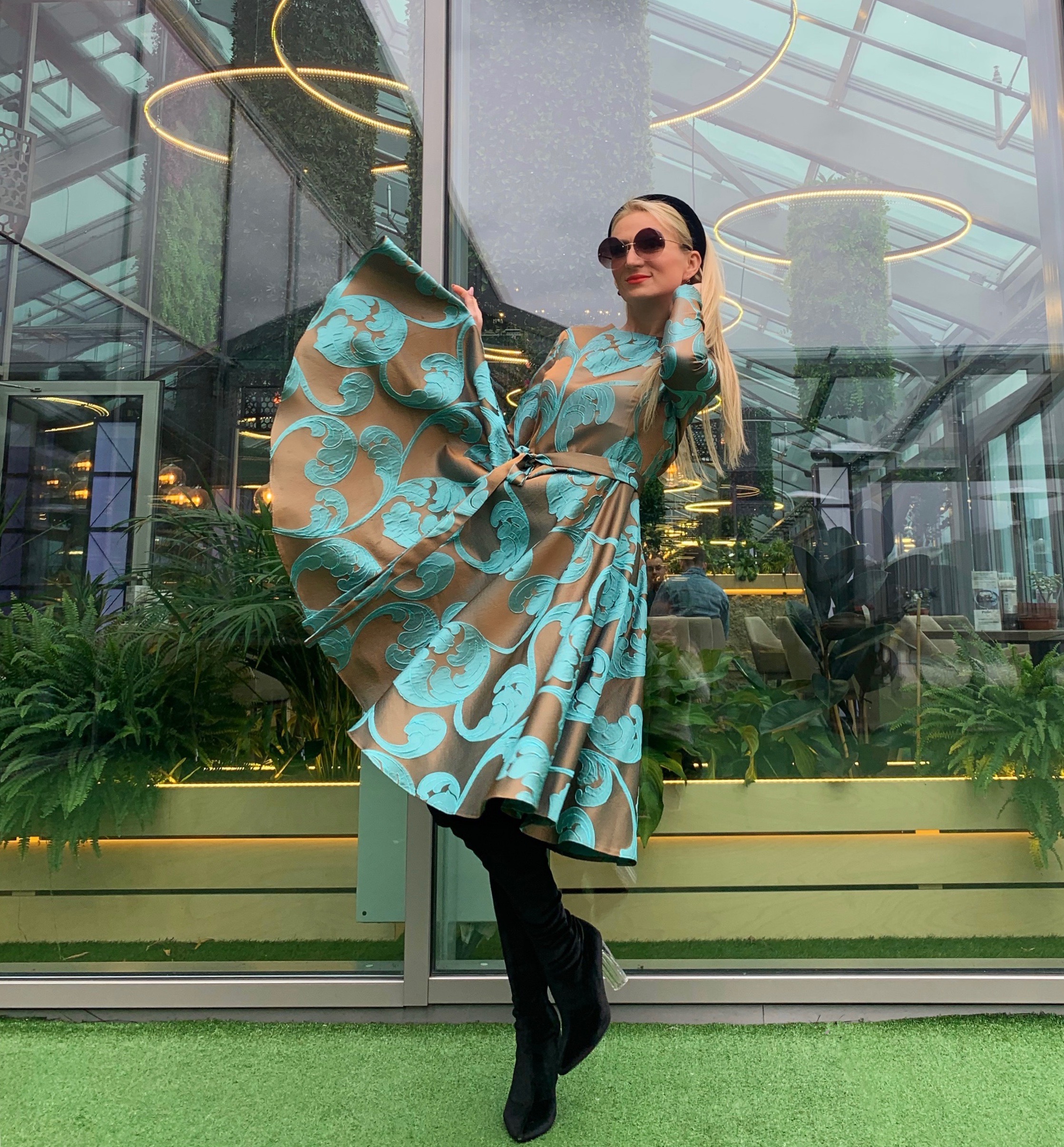 Azure & Bronze color dress
