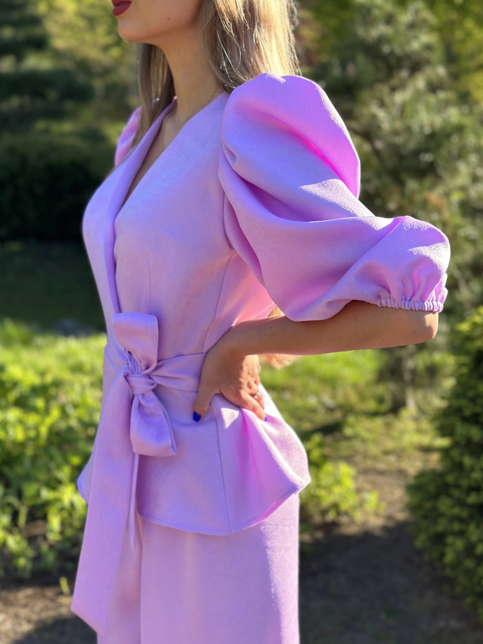 Bubble gum color light velvet costume