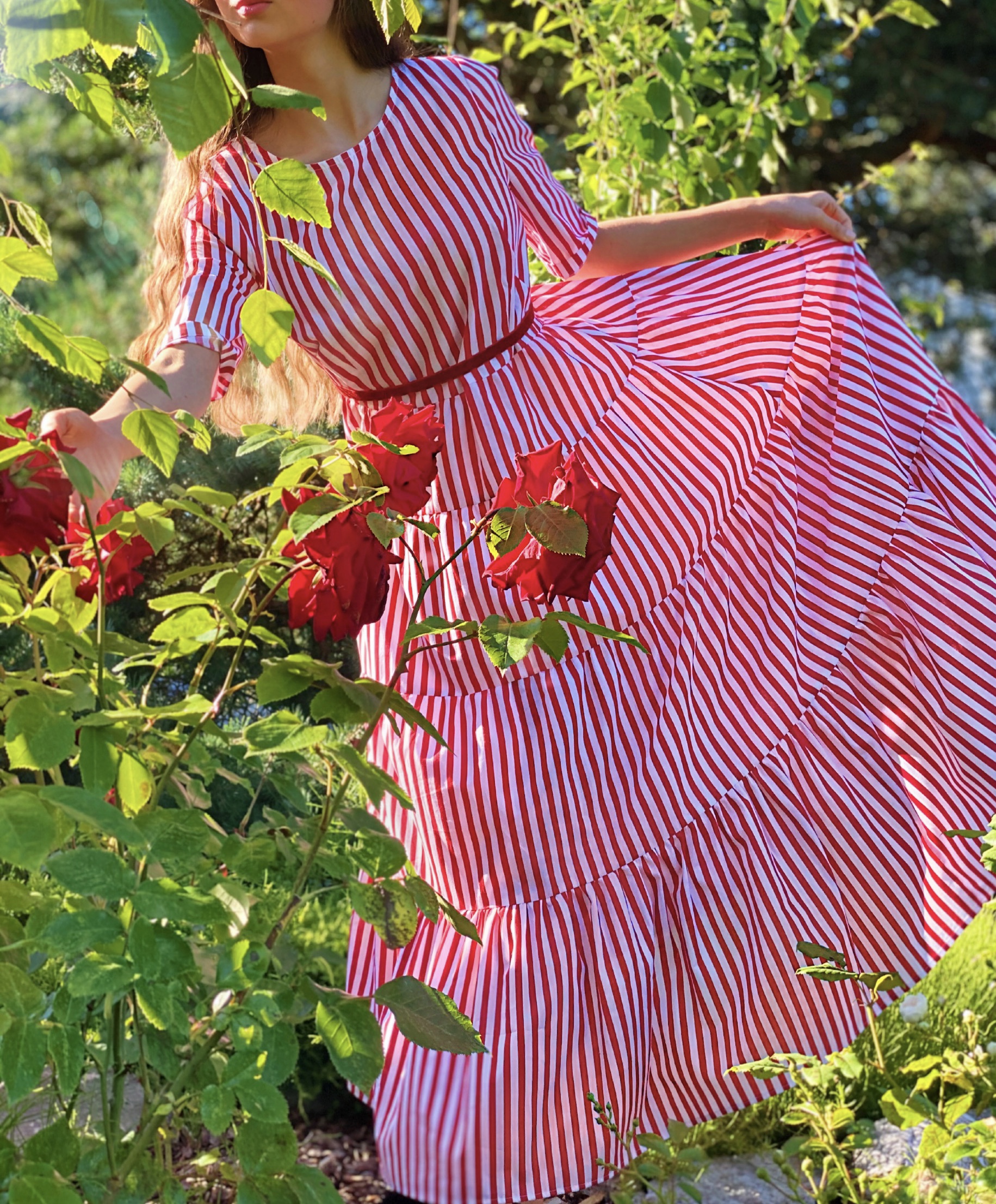 Watermelon mood dress with belt