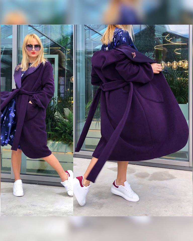 Blueberry wool coat