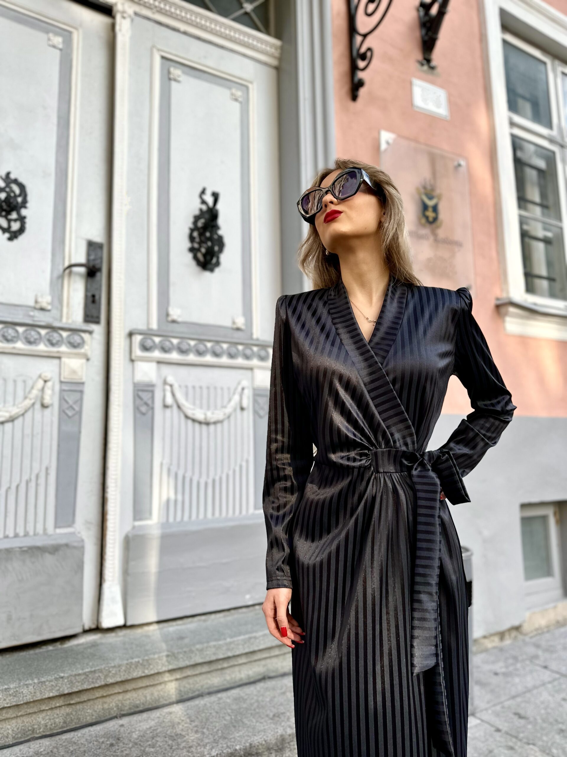 Theater black color long dress