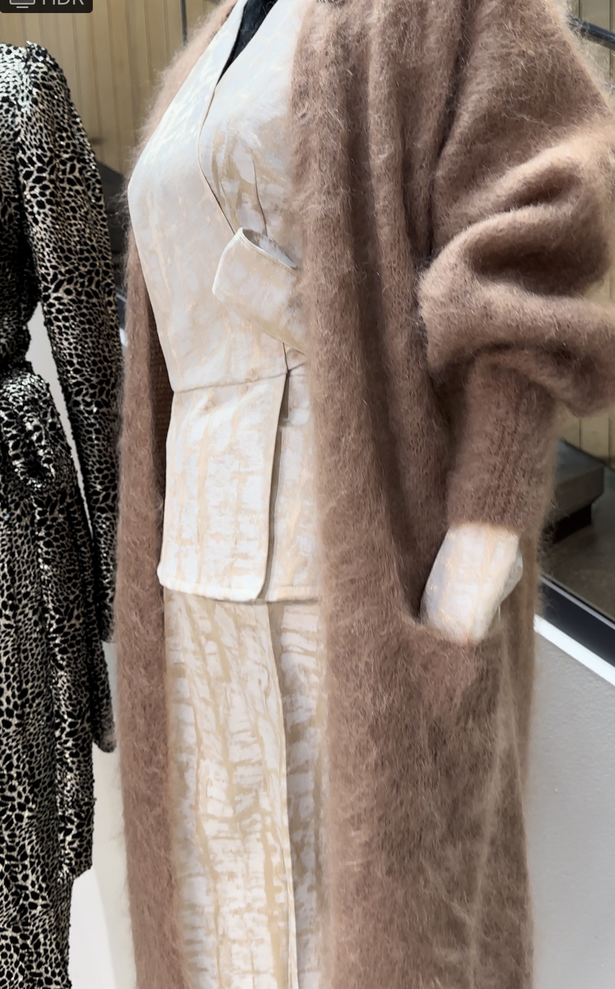 Incredibly Soft and Warm long Cardigan (120cm). Natural wool 81% Kid Mohair.