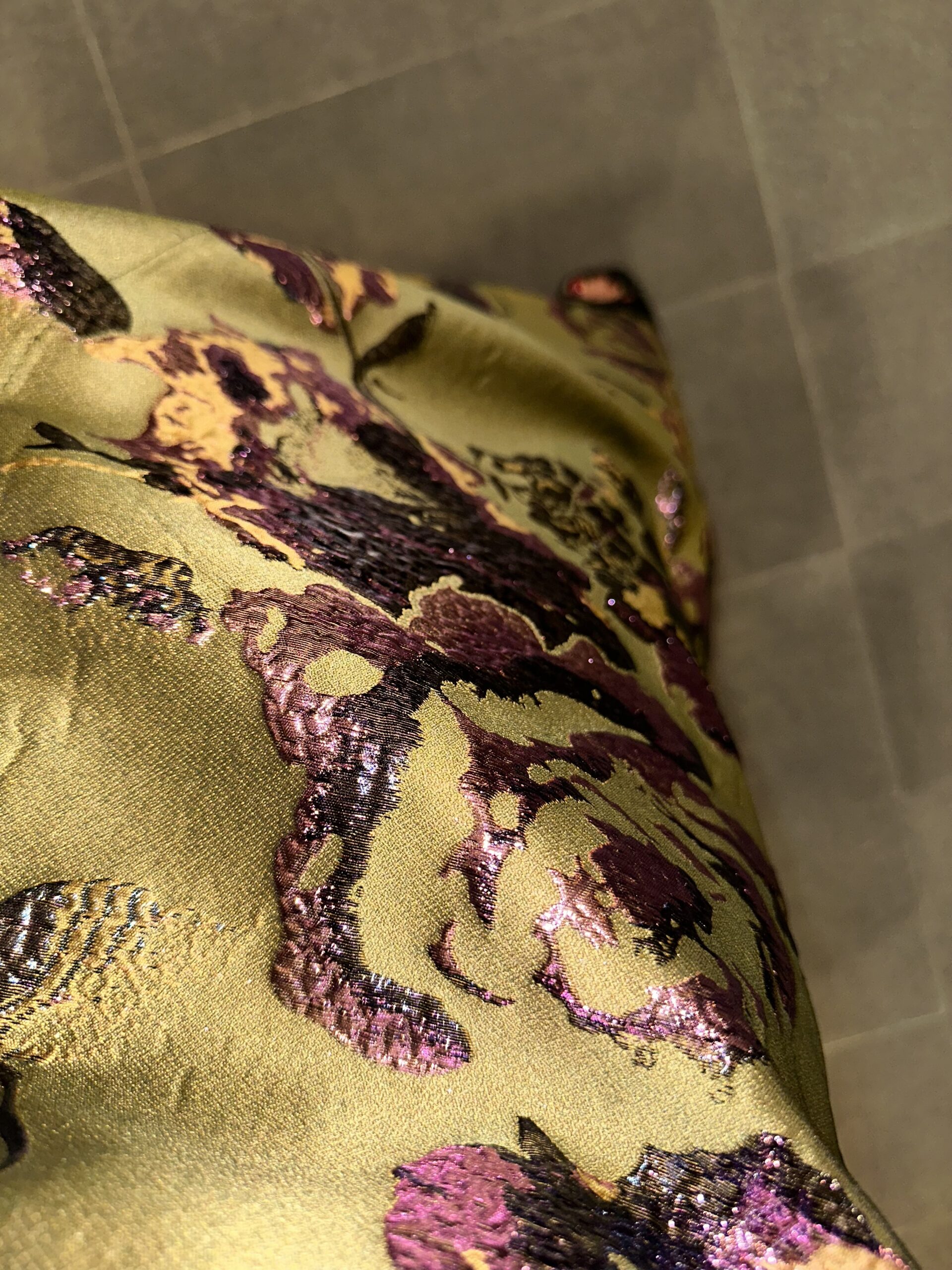 Pistachio plum floral long dress