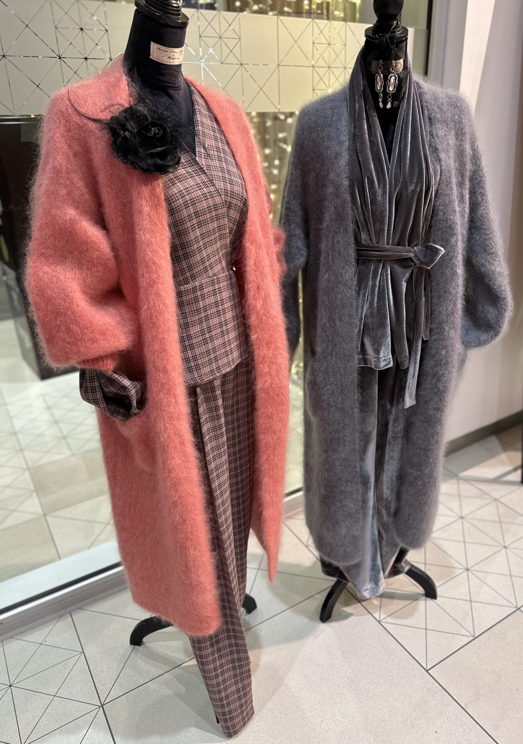 Incredibly Soft and Warm long Cardigan (120cm). Natural wool 81% Kid Mohair.