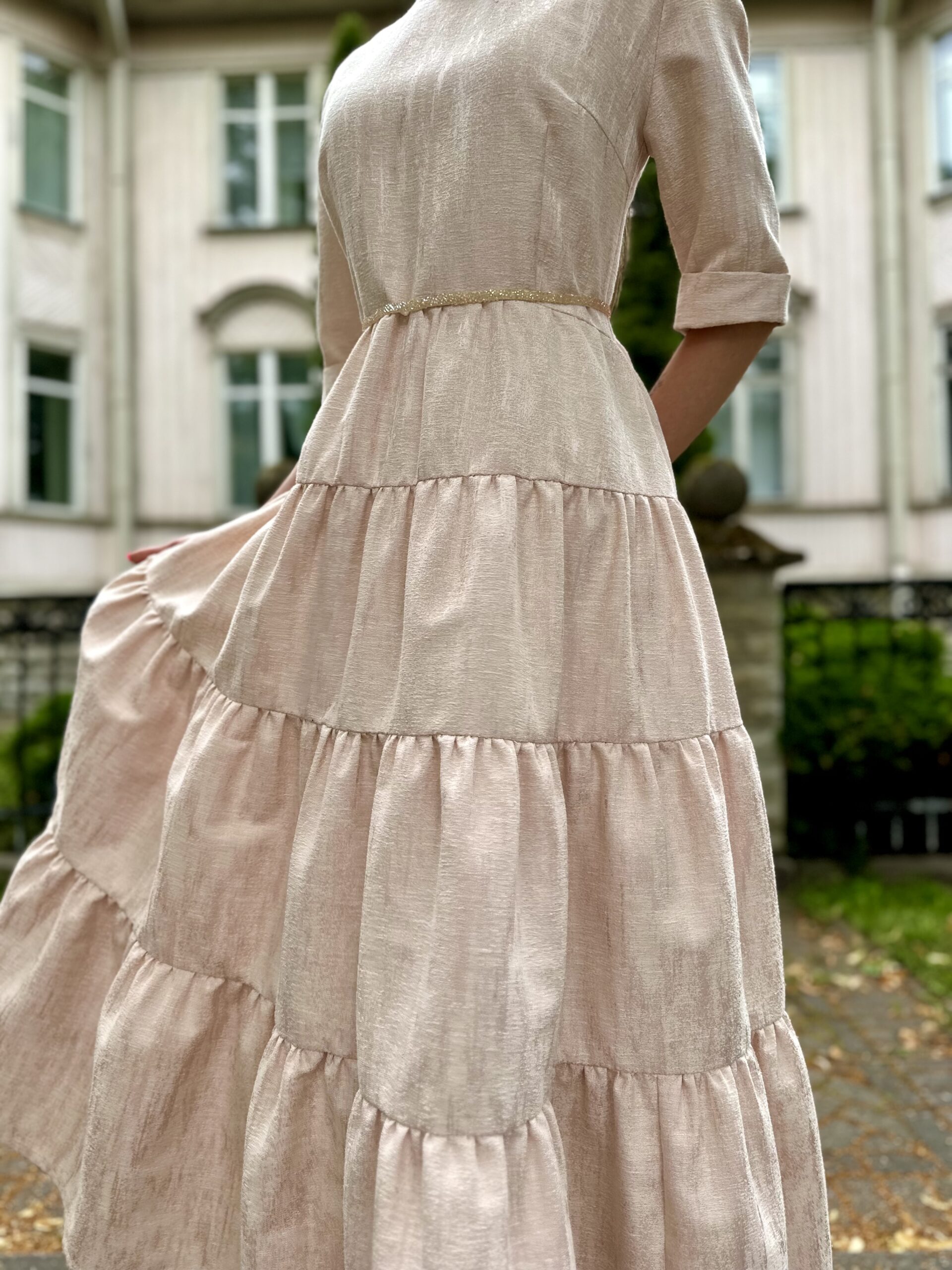 Peach cake dress