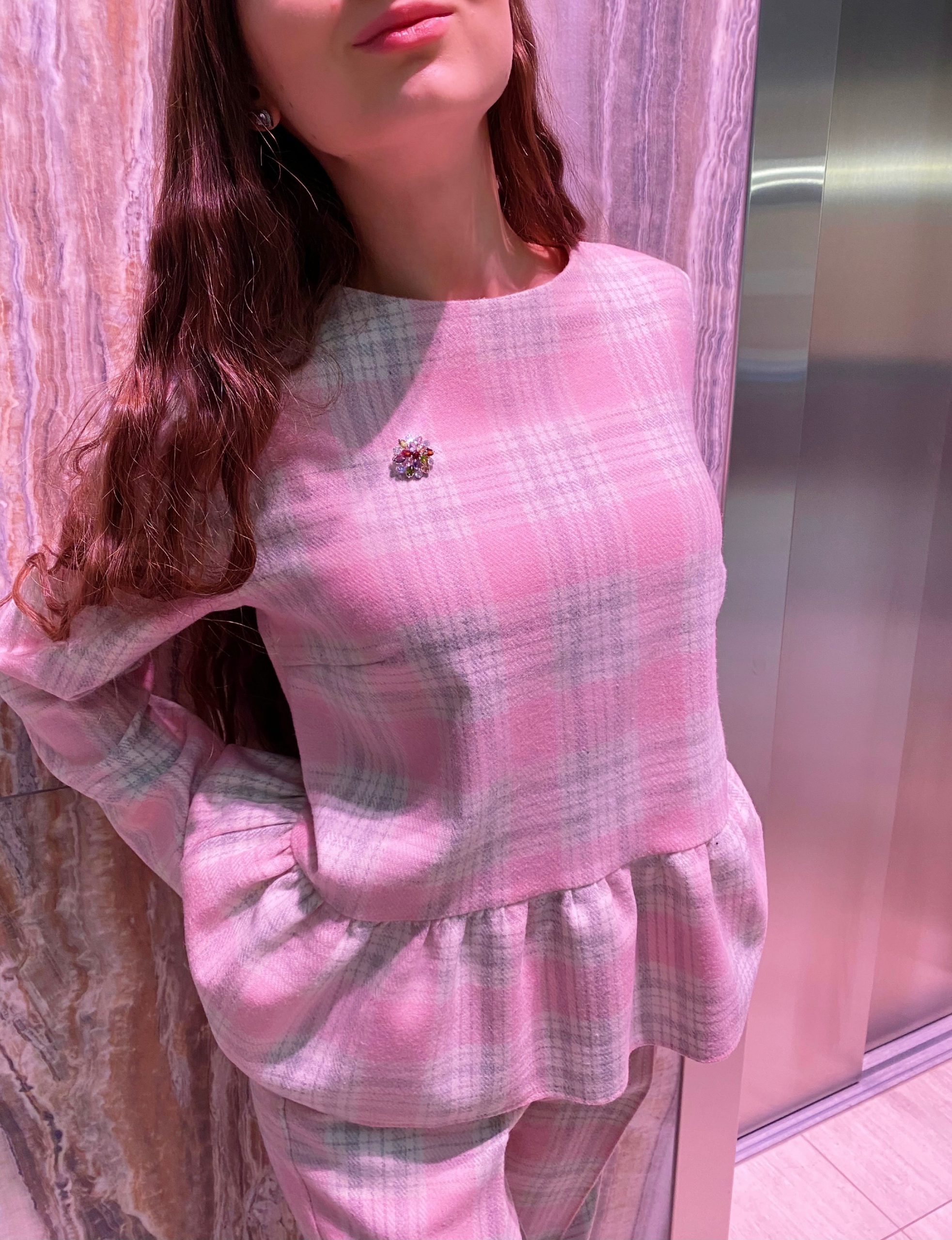 Light pink chest wool costume