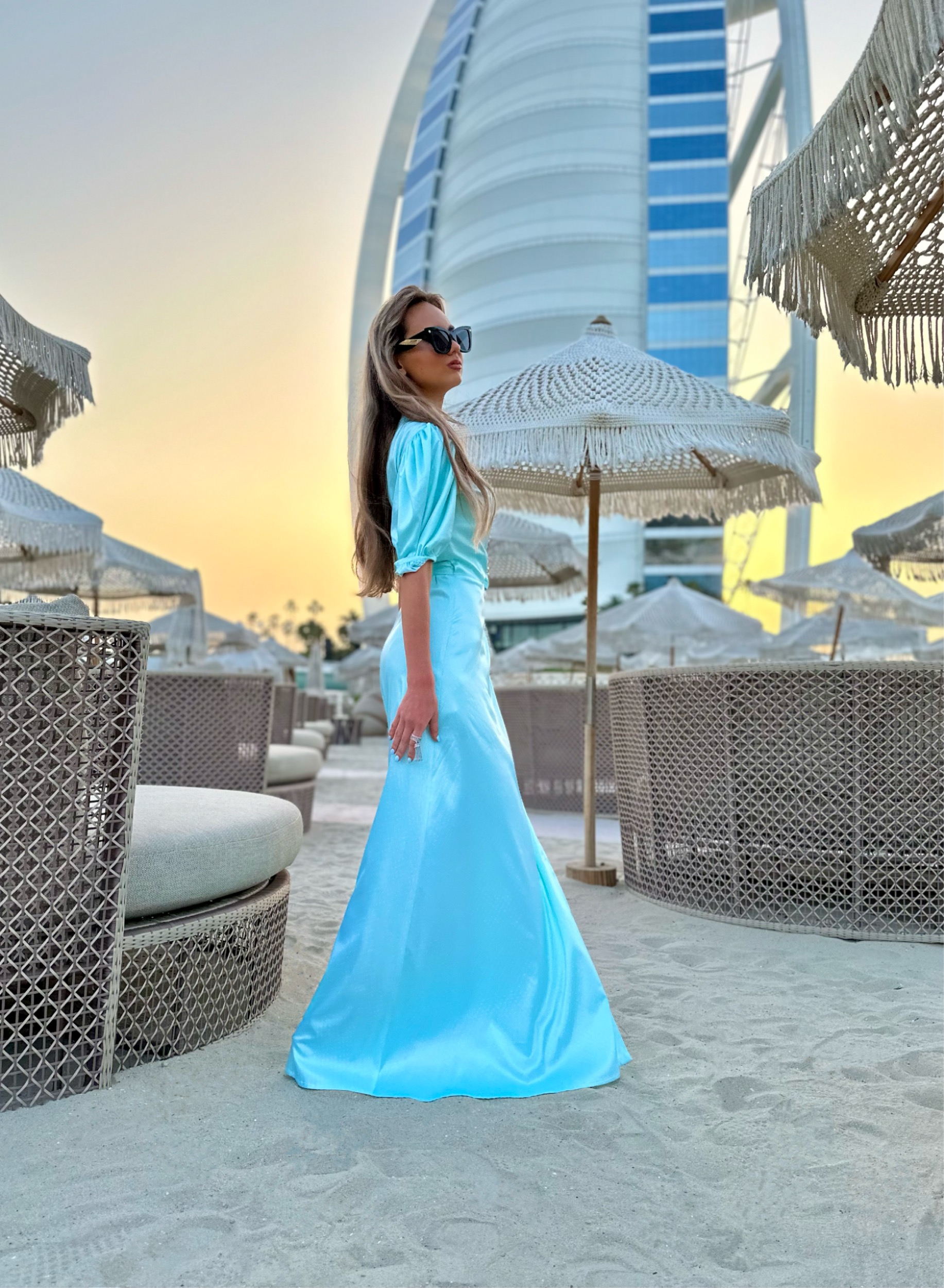 Azure Silk long dress