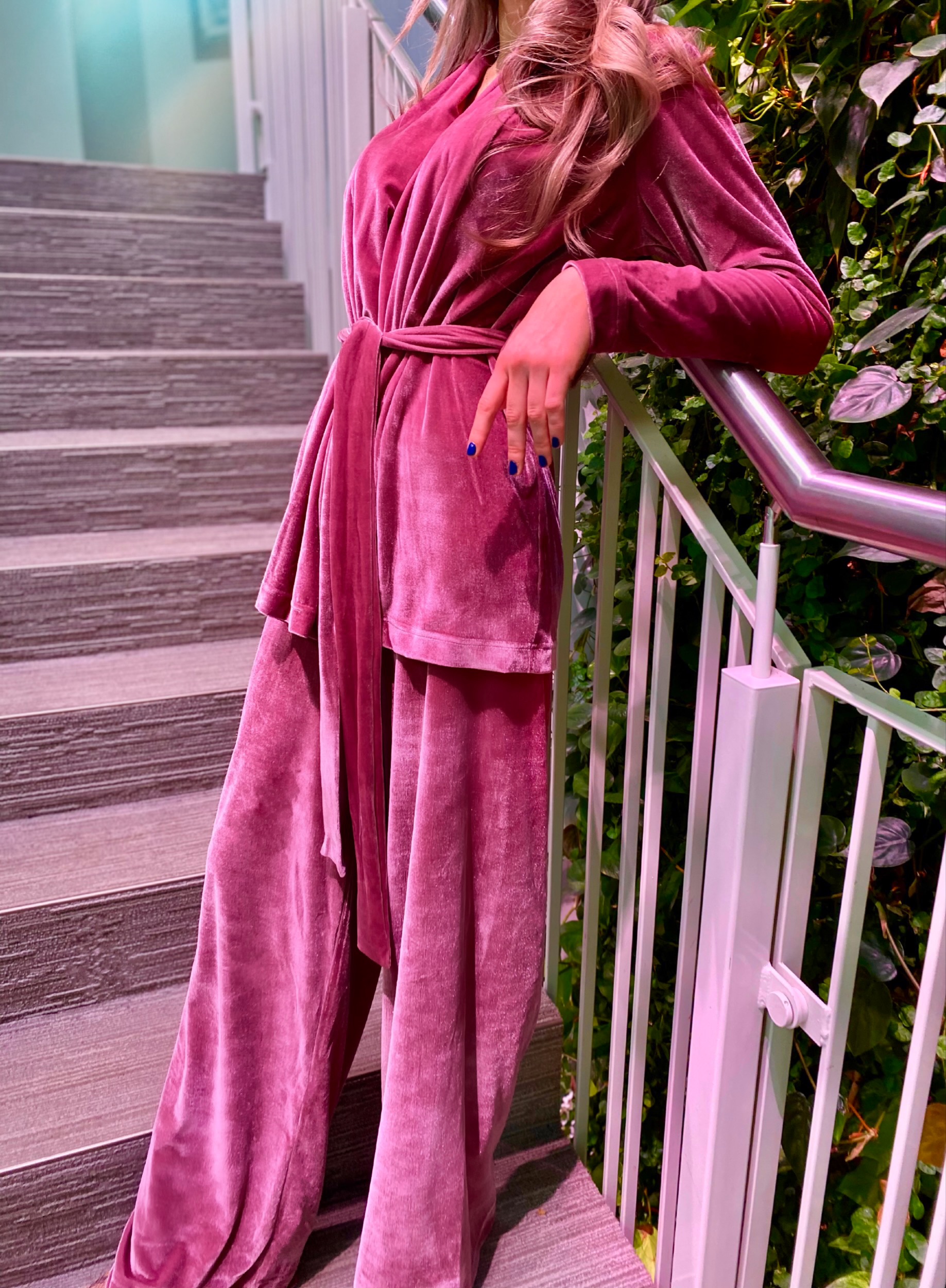 Velvet blush rose costume