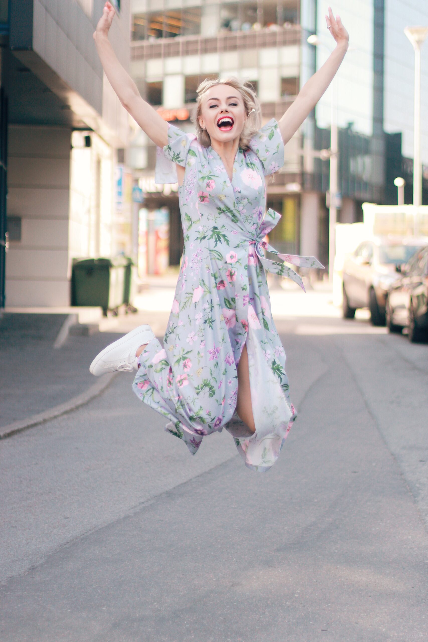 Light grey flower dress