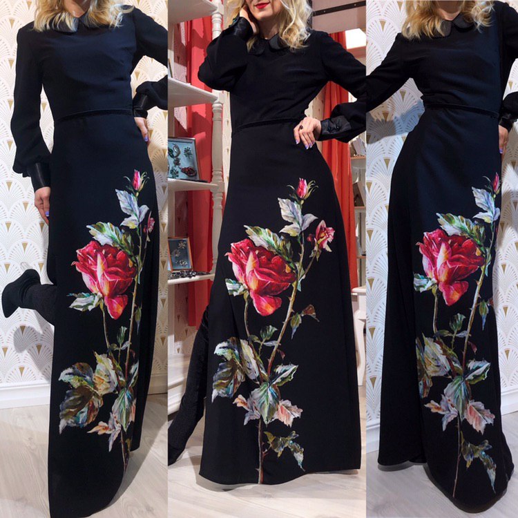 Black flower dress