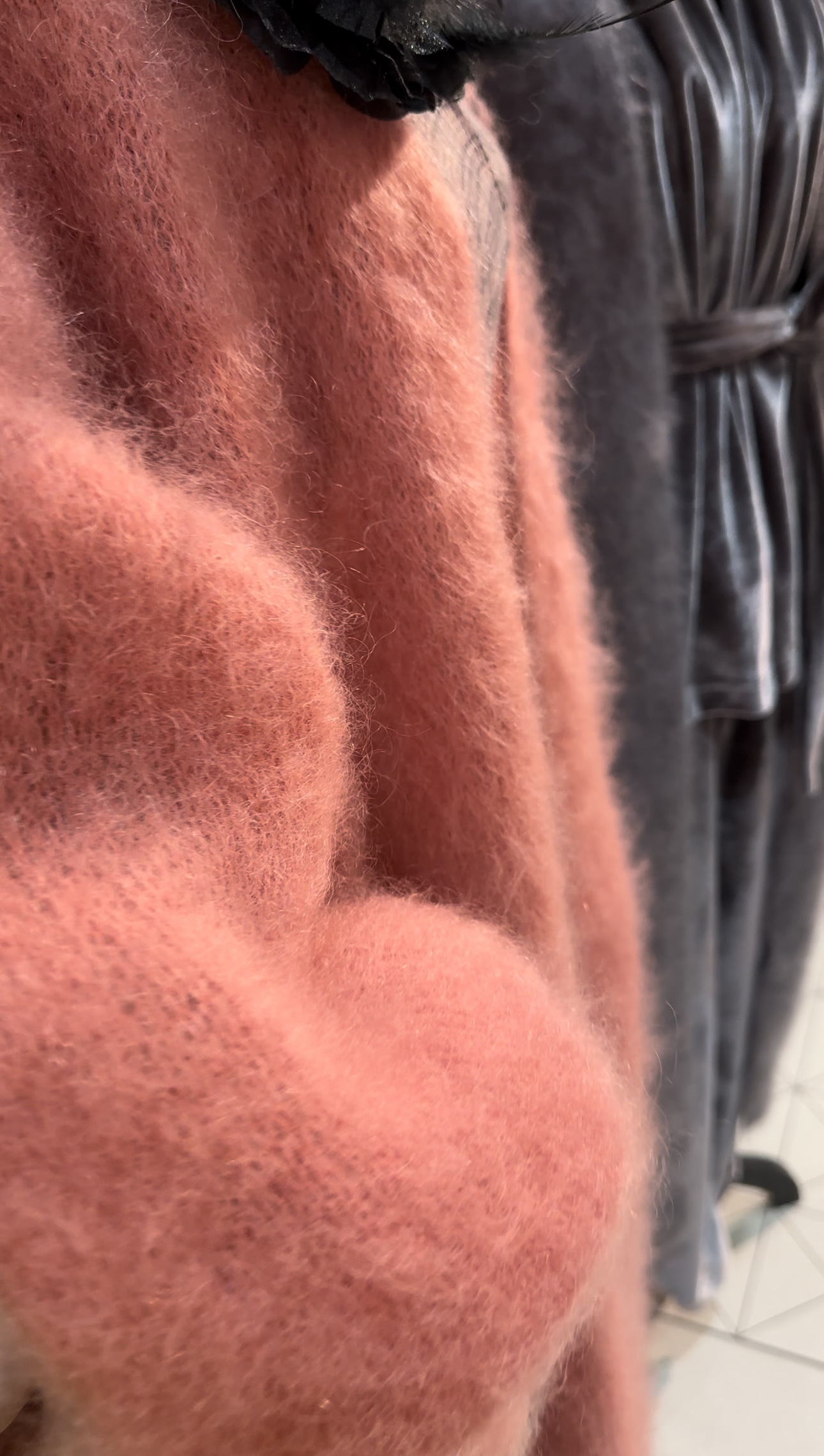 Incredibly Soft and Warm long Cardigan (120cm). Natural wool 81% Kid Mohair.