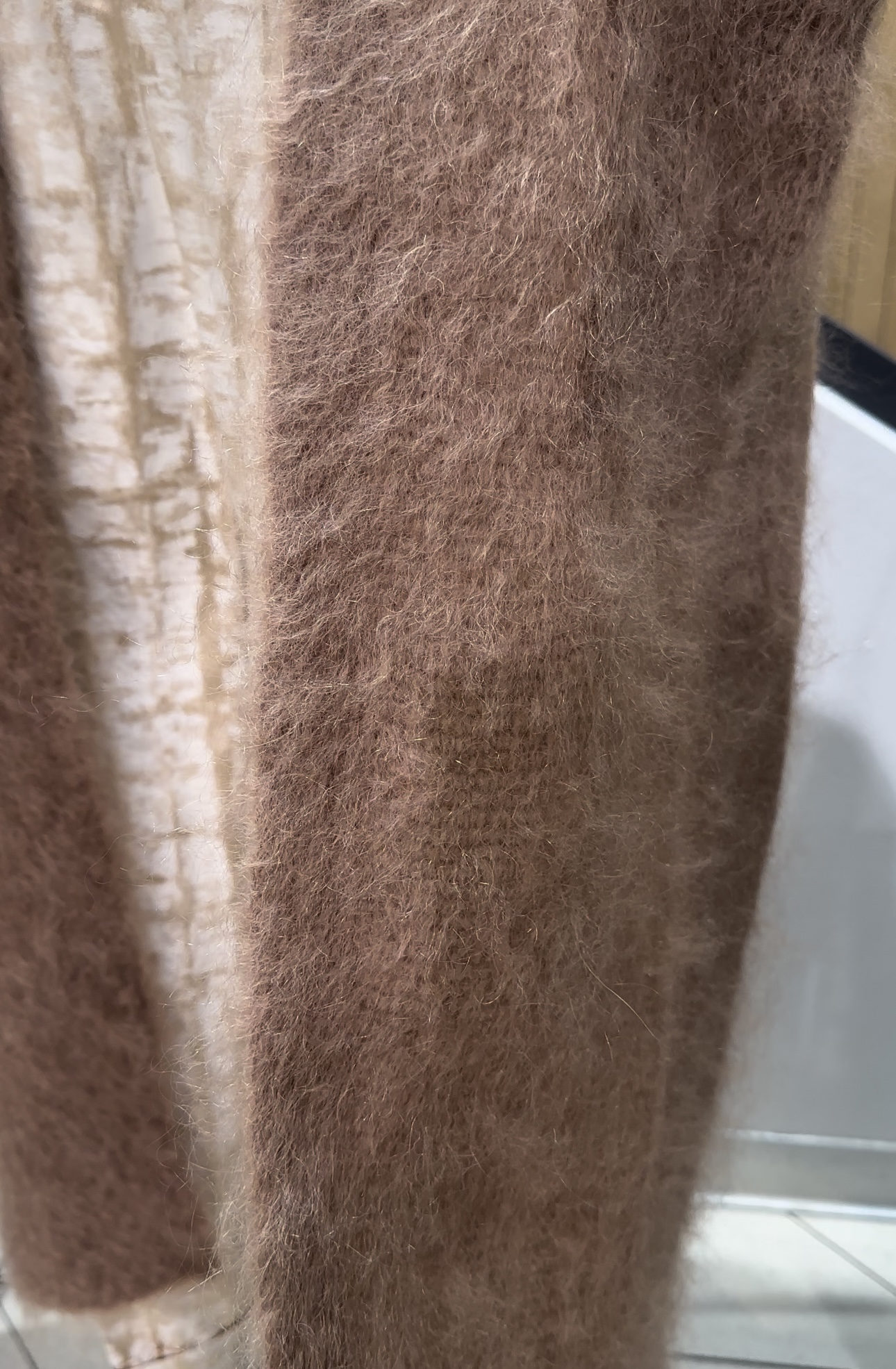 Incredibly Soft and Warm long Cardigan (120cm). Natural wool 81% Kid Mohair.