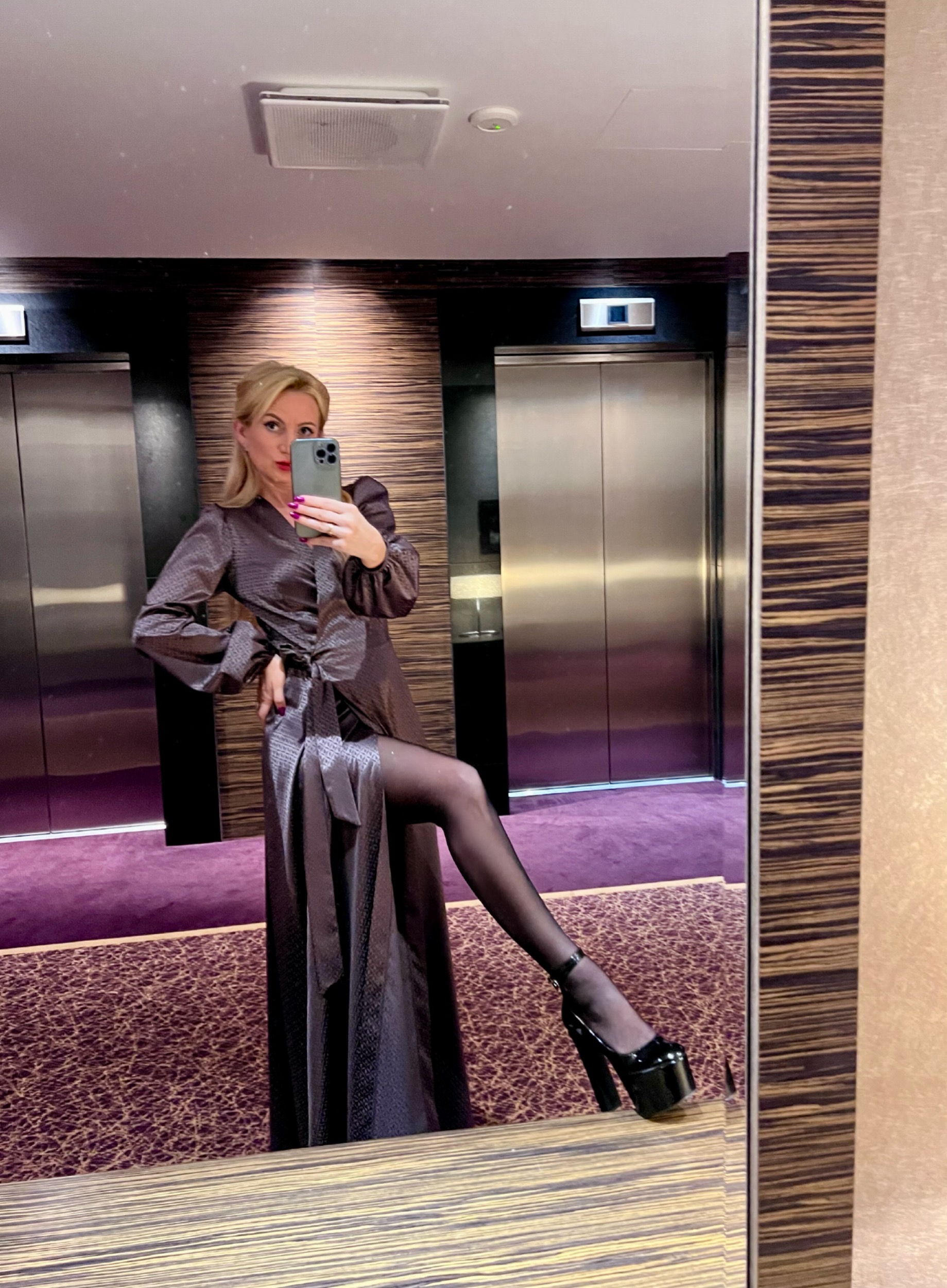 Chocolate silk dress