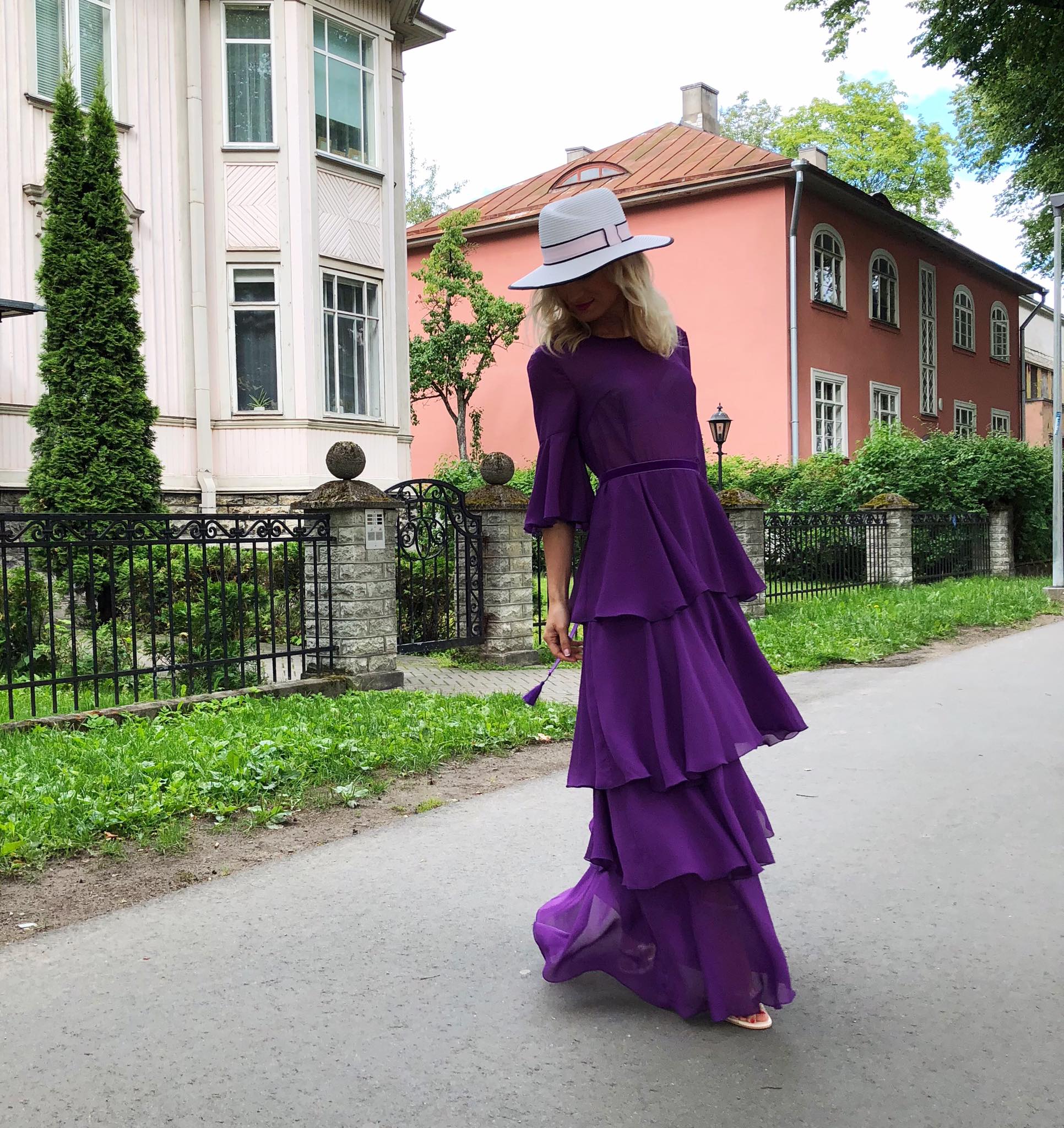 Purple long dress