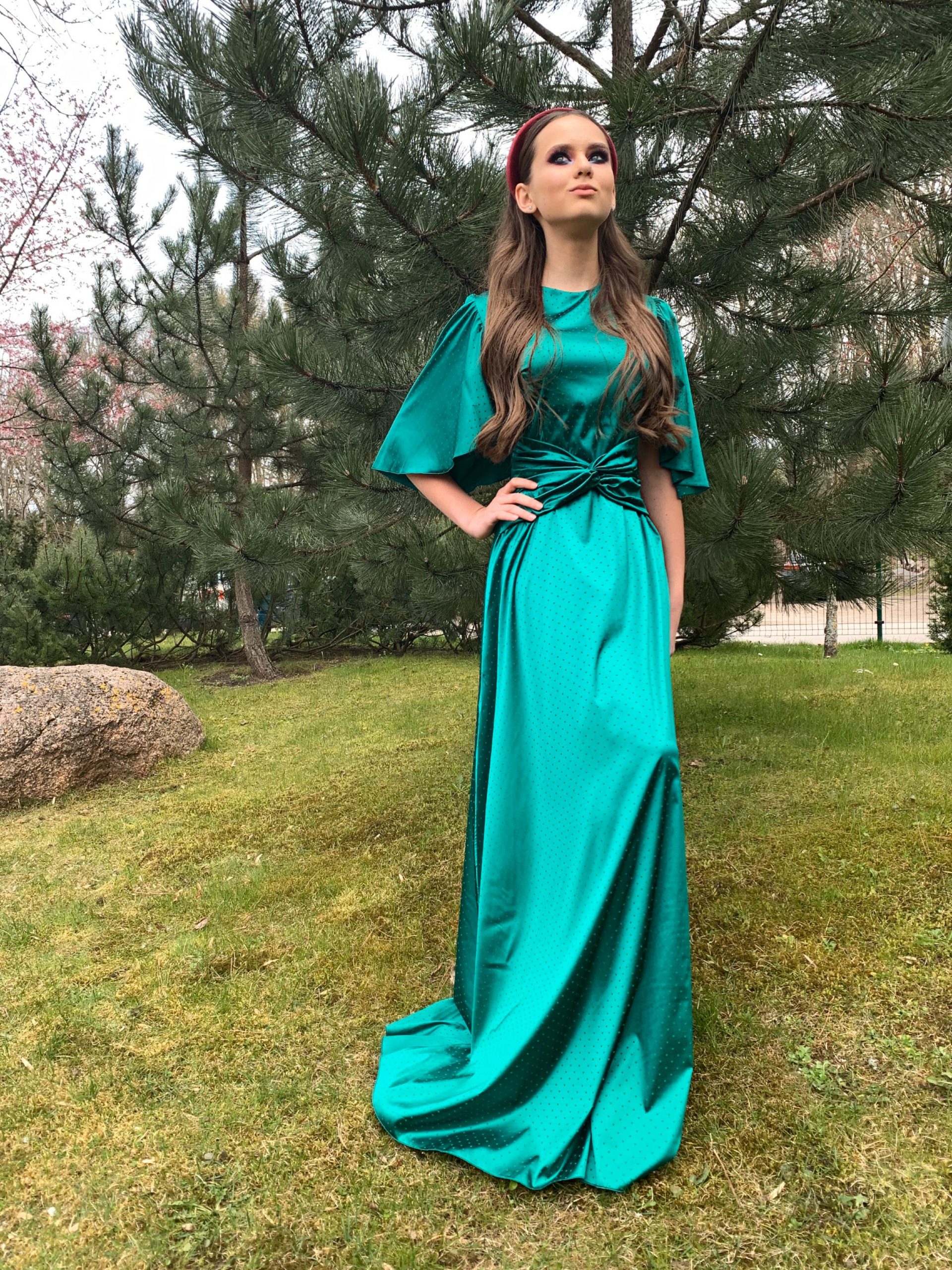 Emerald green long dress