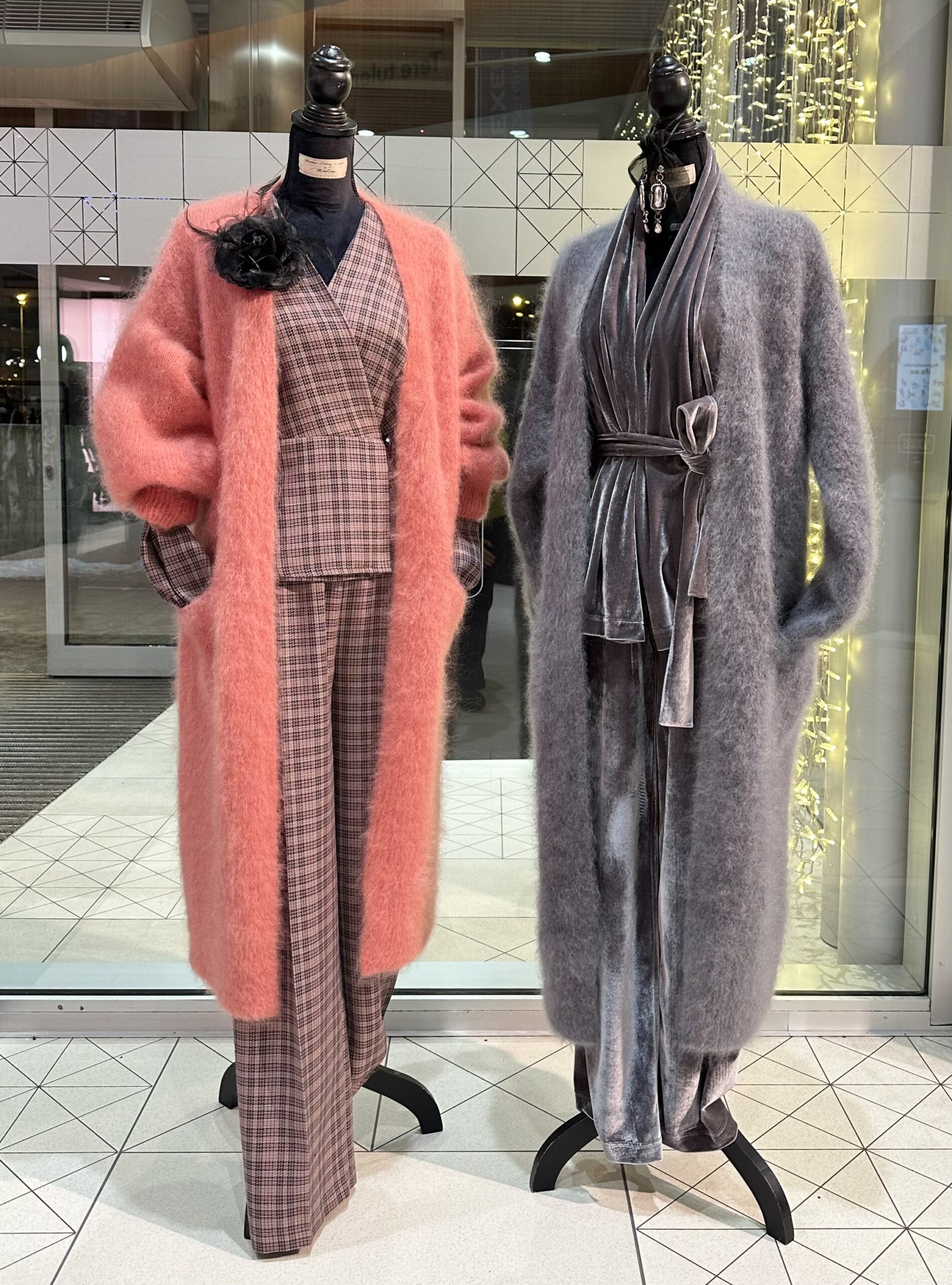 Incredibly Soft and Warm long Cardigan (120cm). Natural wool 81% Kid Mohair.