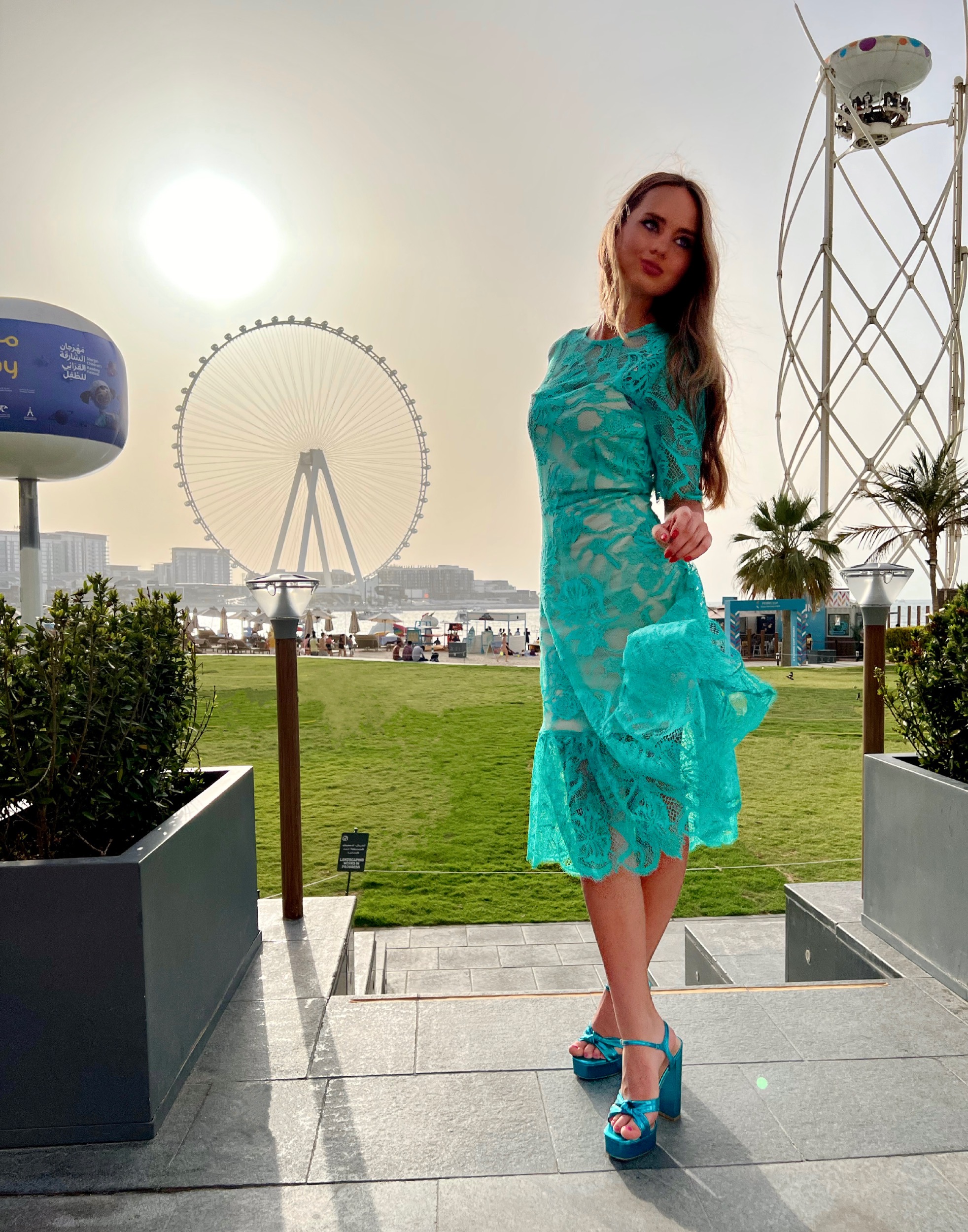Tender azure lace dress