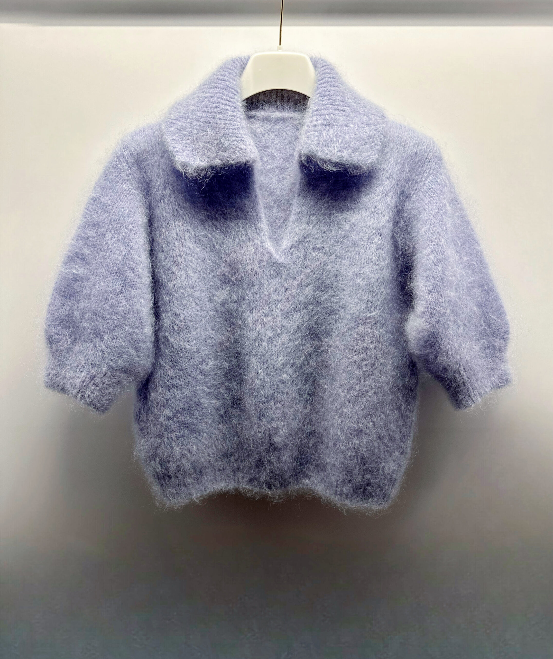 INCREDIBLY SOFT AND WARM LIGHT BLUE CARDIGAN. NATURAL WOOL 81% KID MOHAIR
