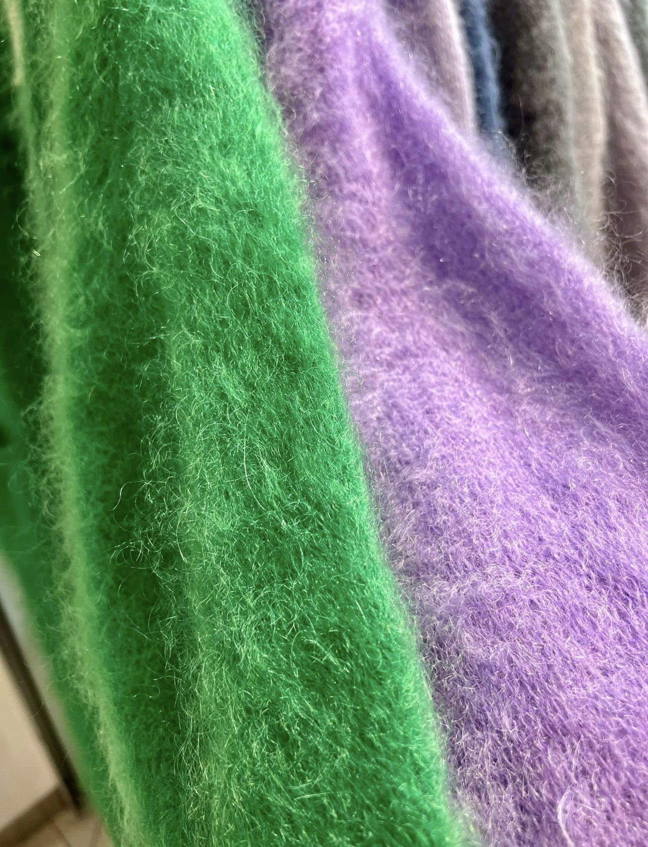 Incredibly Soft and Warm long Cardigan (120cm). Natural wool 81% Kid Mohair.
