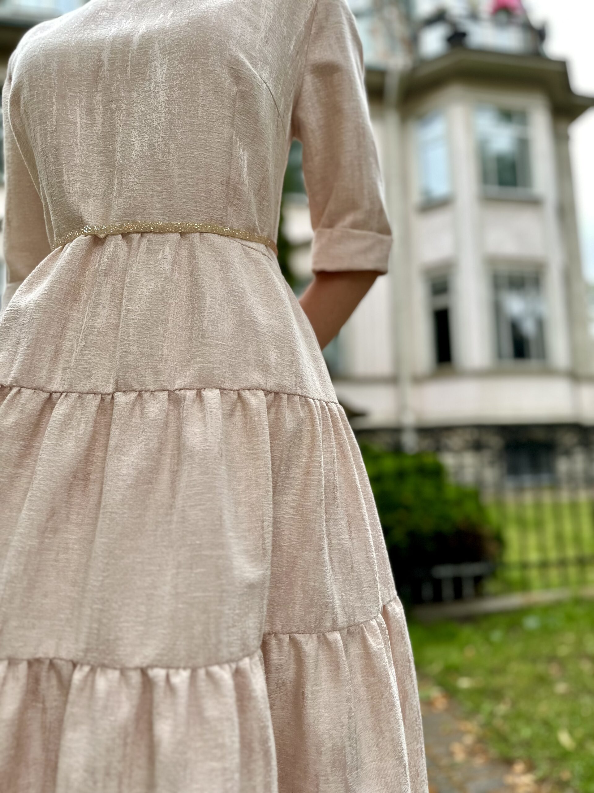 Peach cake dress