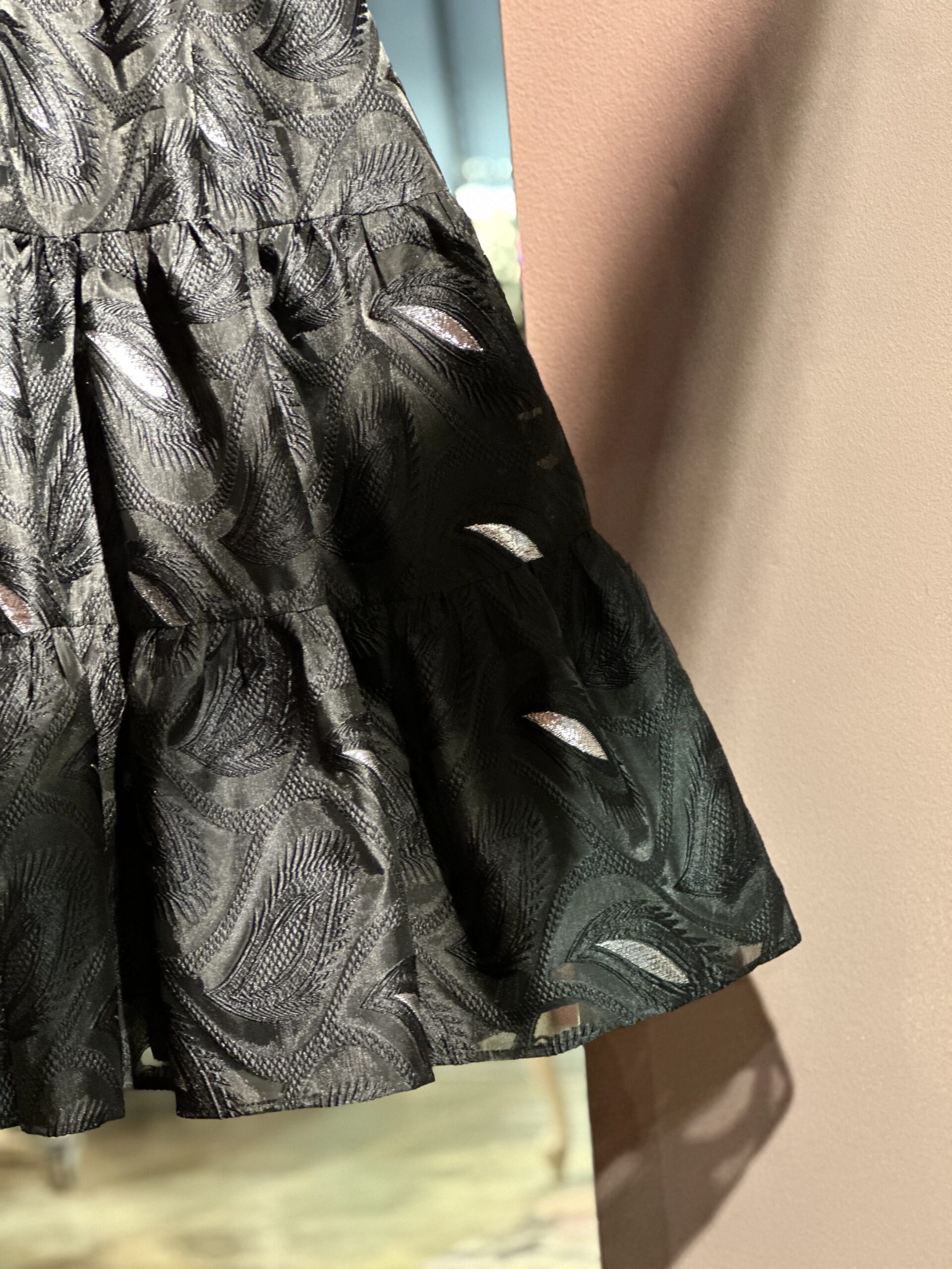 Black and Navy color fluffy ruffles (with an underdress)